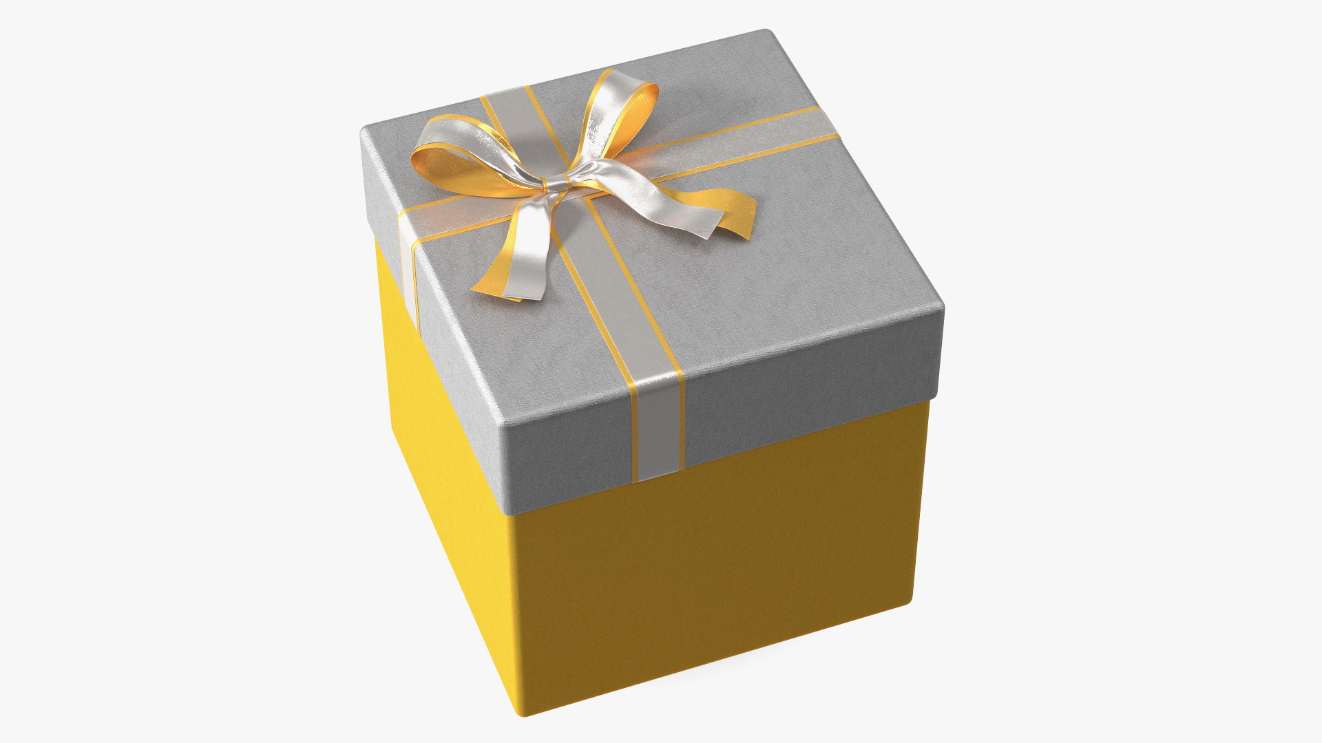 Wrapped Gift Box with Satin Ribbon 3D model