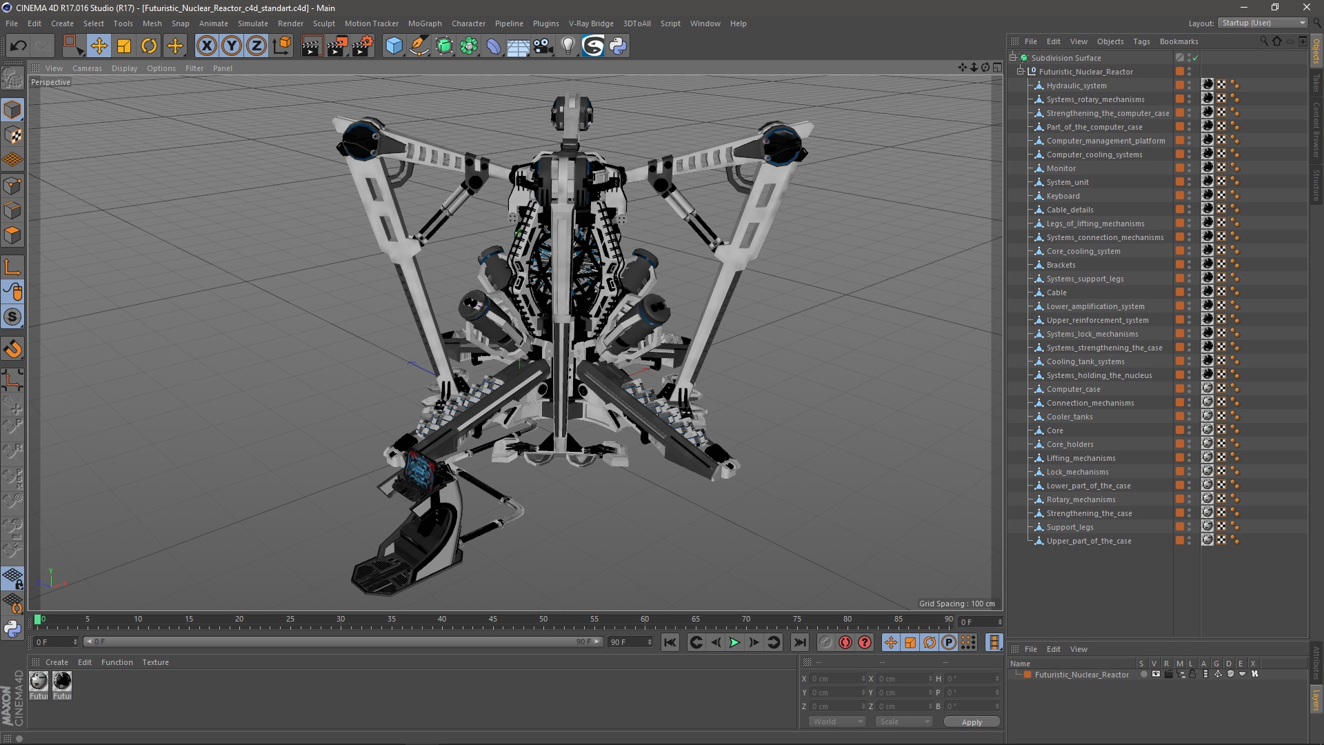 3D Futuristic Nuclear Reactor