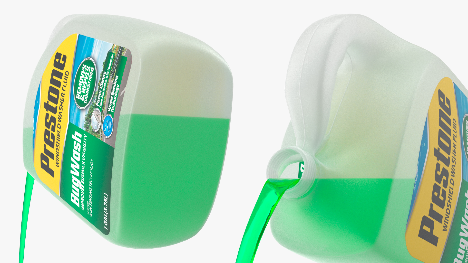 Green Windshield Washer Prestone with Pouring Liquid 3D