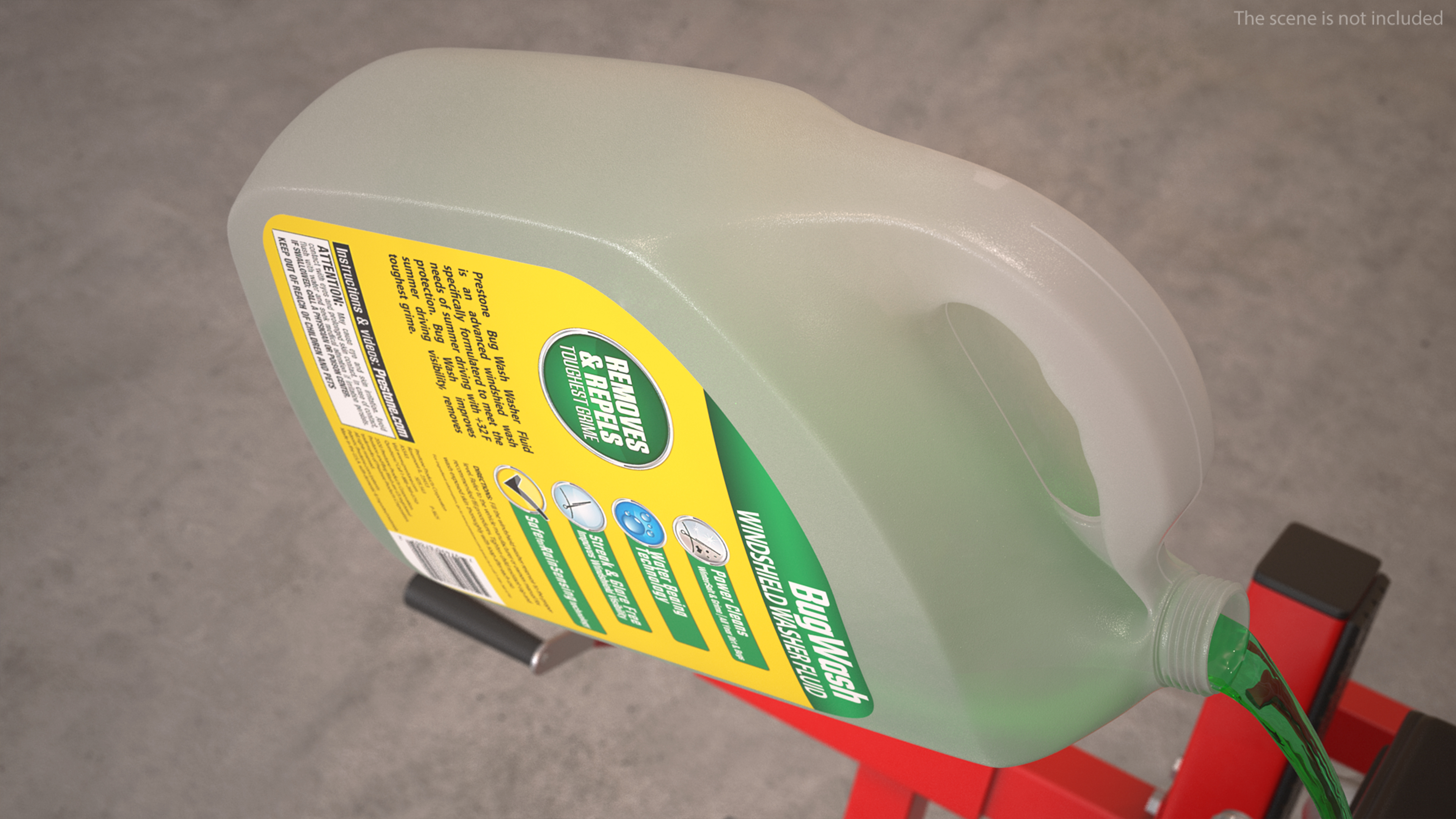 Green Windshield Washer Prestone with Pouring Liquid 3D