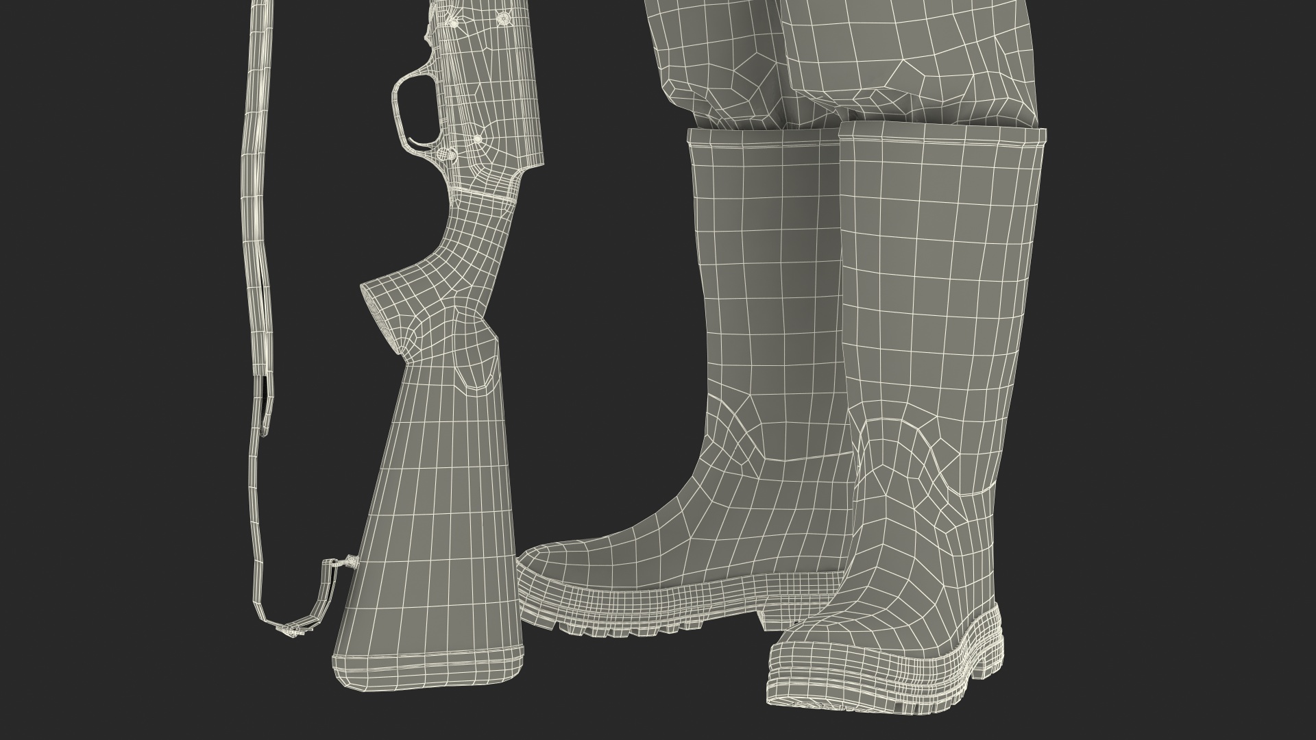 3D Man On Duck Hunt Standing in Grass Camo Fur model