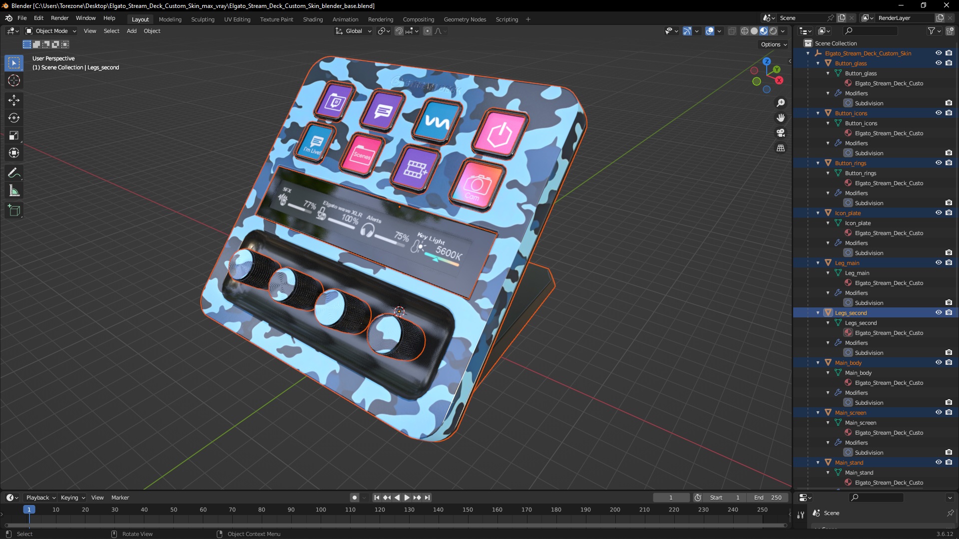 3D model Elgato Stream Deck Custom Skin