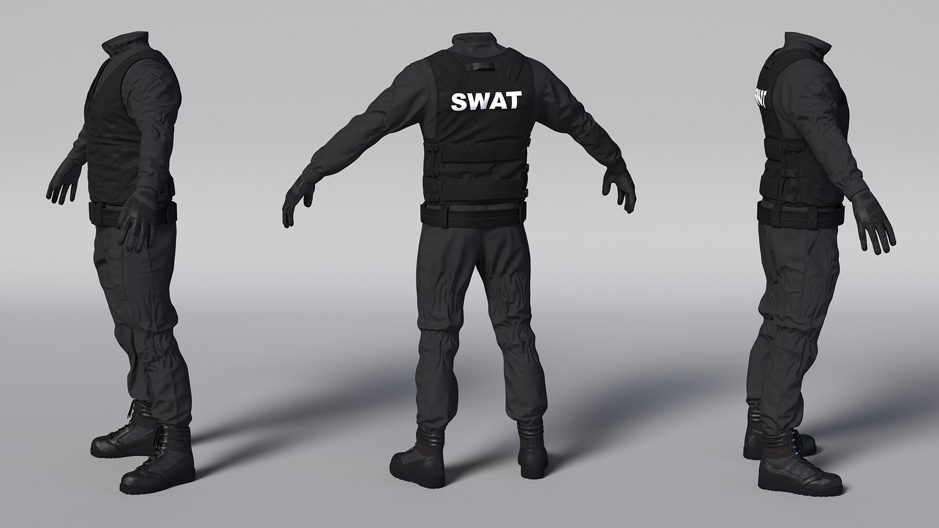3D Tactical Police Uniform model