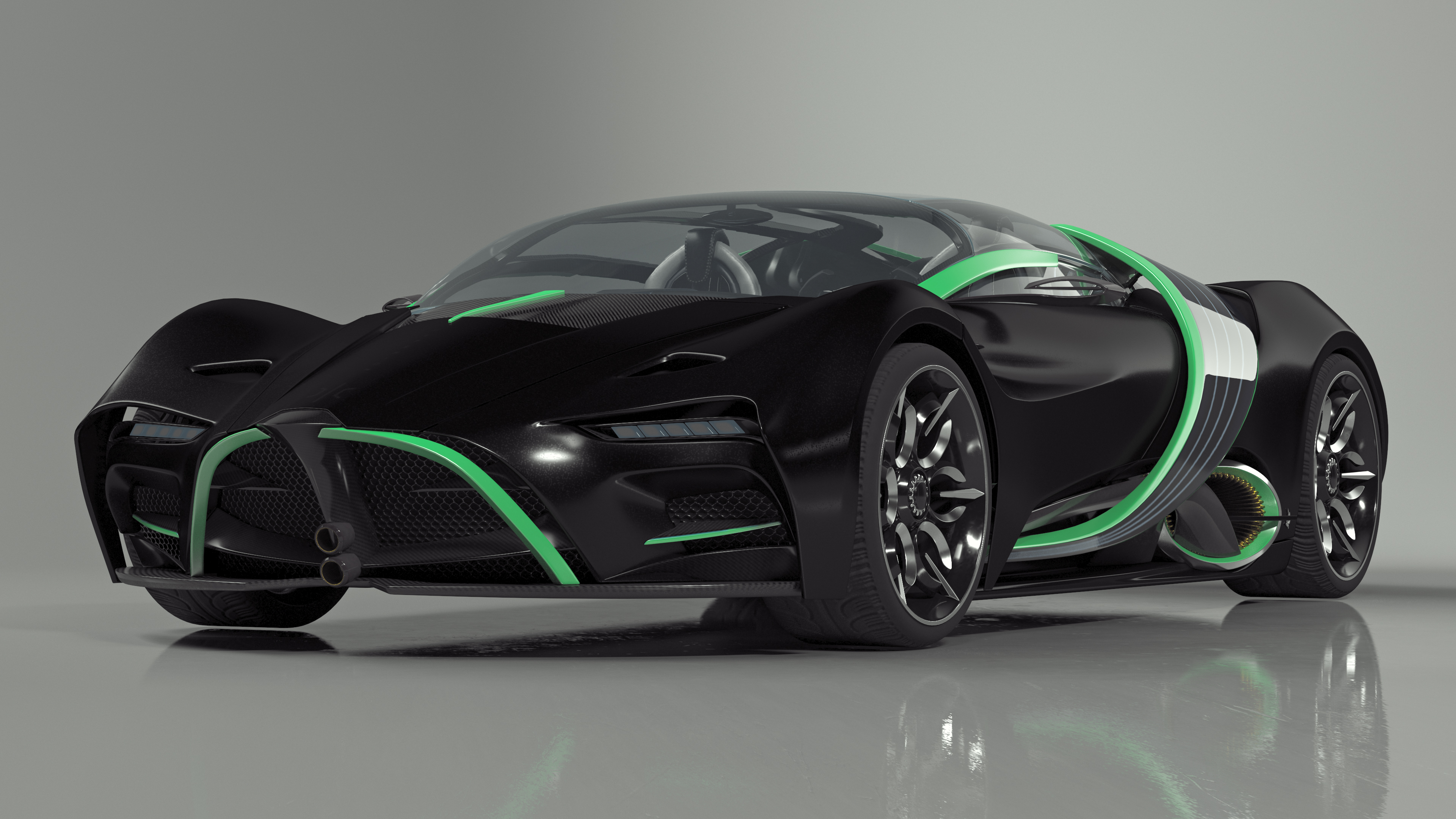 3D Hydrogen Hypercar Black model