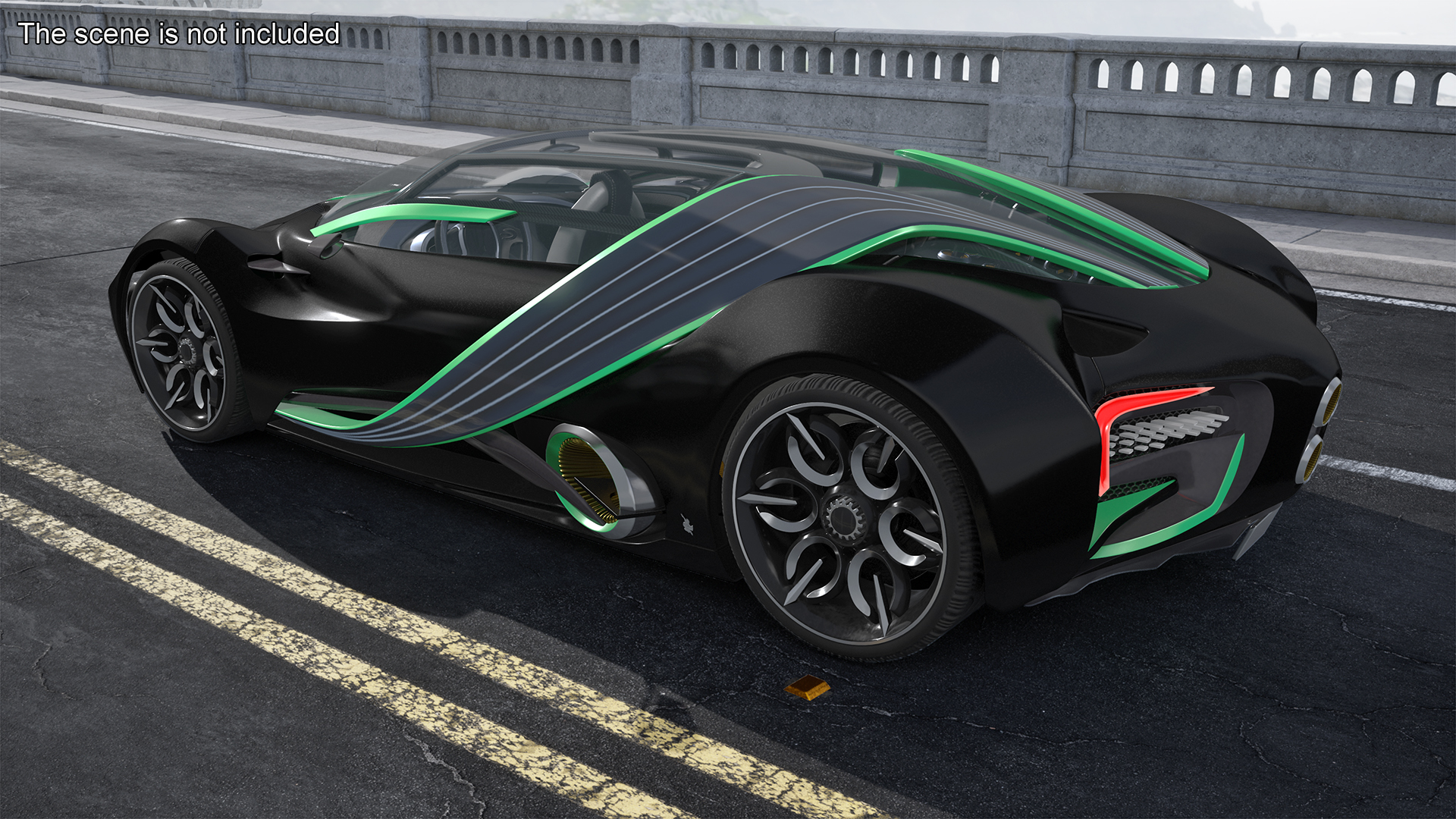 3D Hydrogen Hypercar Black model