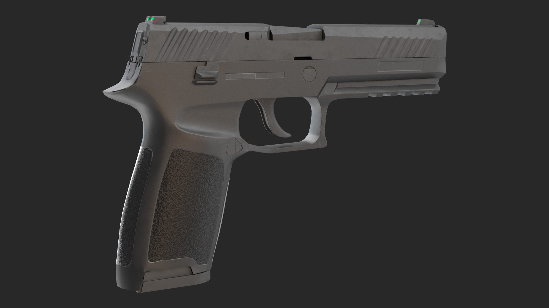 Modern Tactical Pistol Game Weapon 3D model