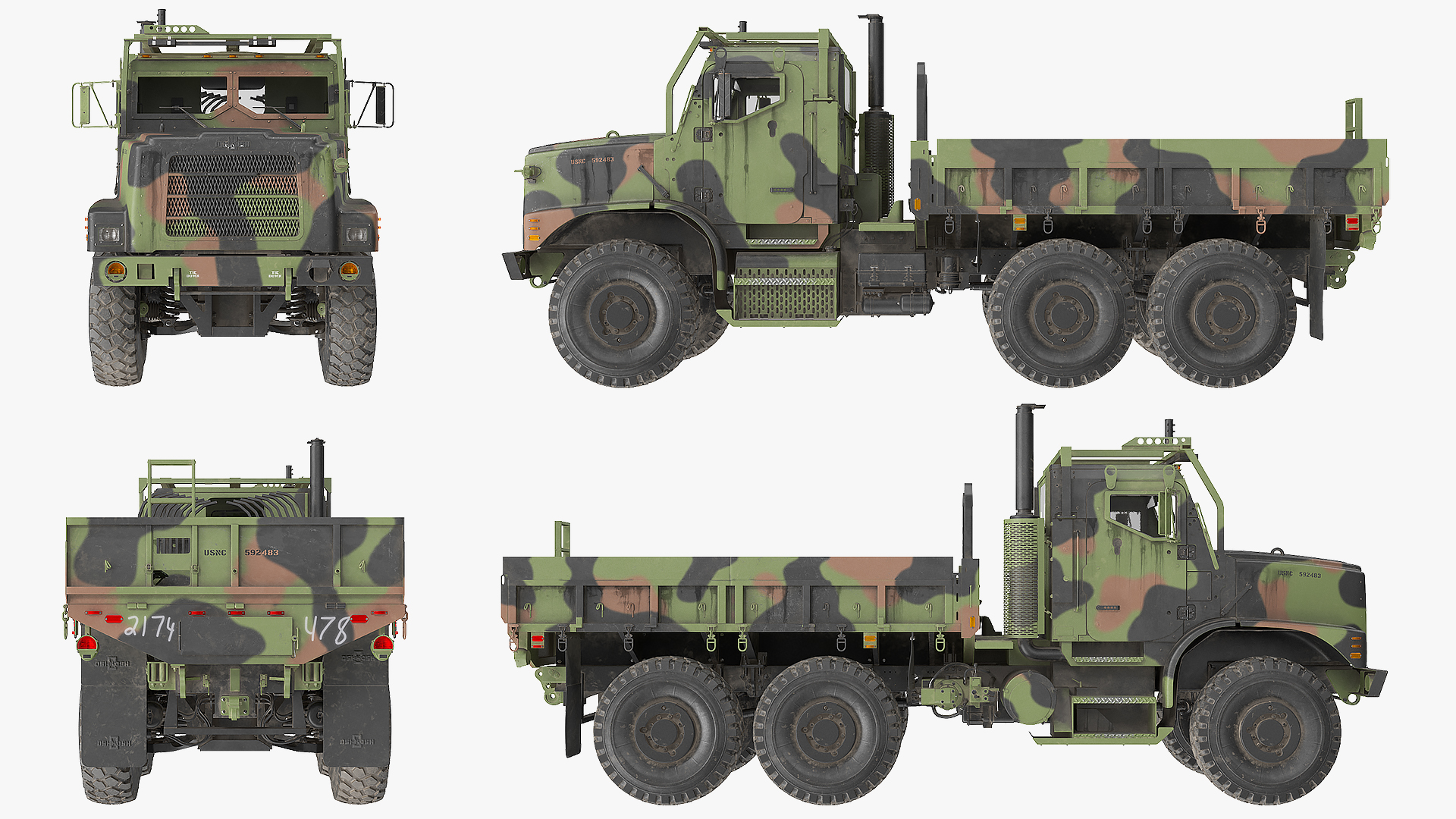 Military Cargo Truck OshKosh MTVR MK23 Dusty 3D model