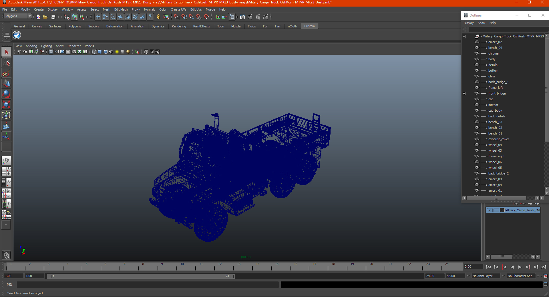 Military Cargo Truck OshKosh MTVR MK23 Dusty 3D model