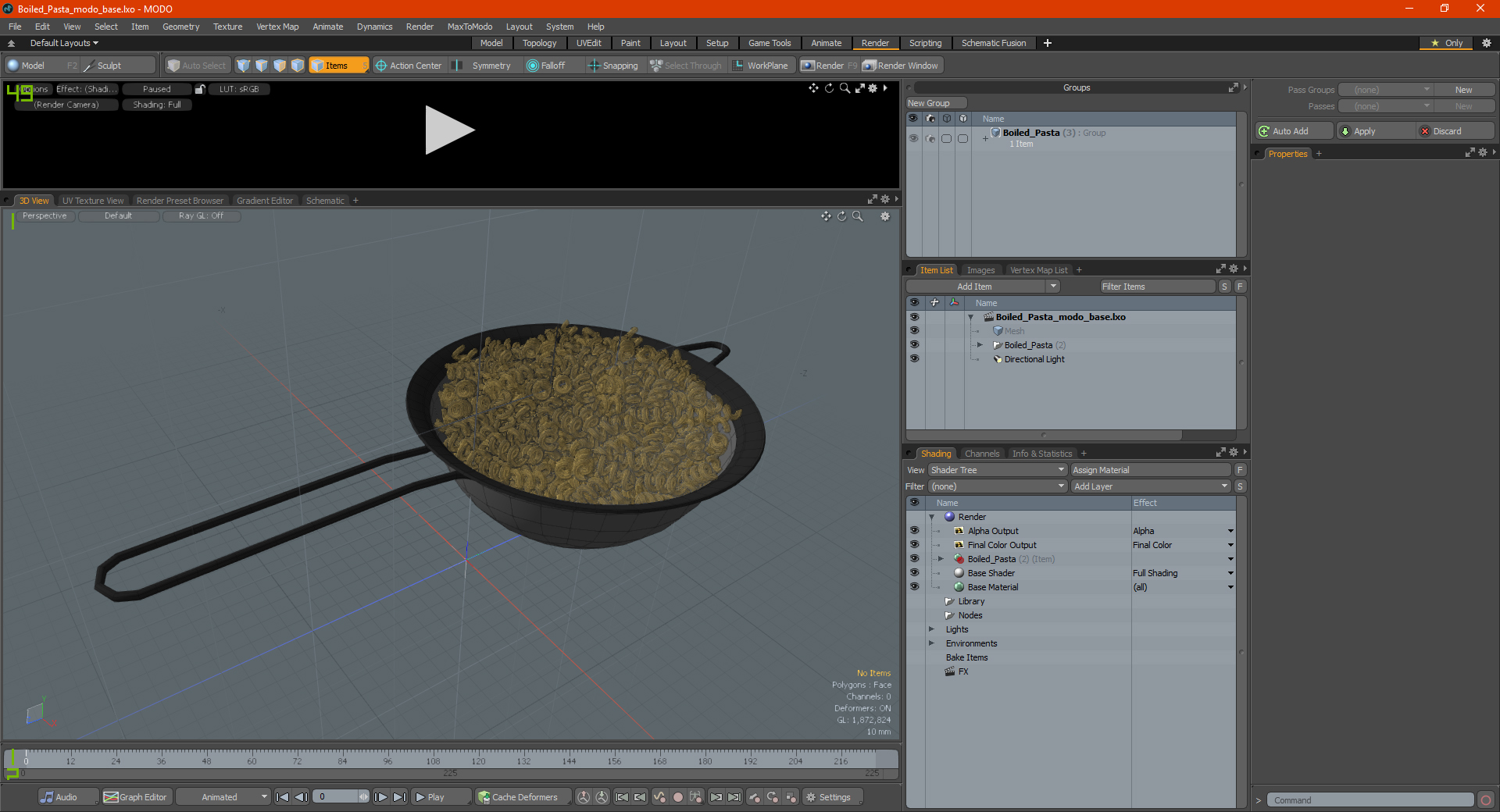 Boiled Pasta 3D