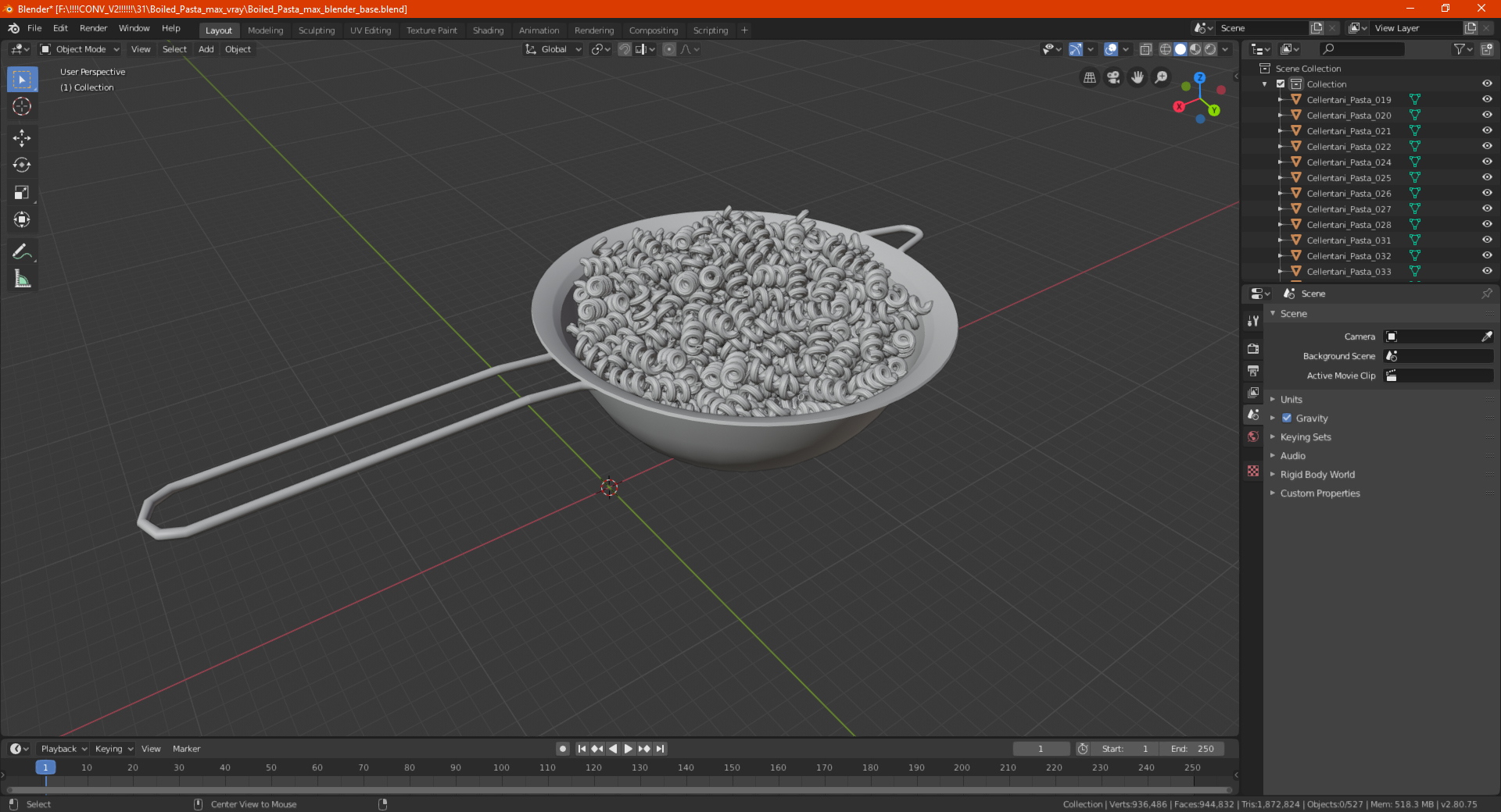 Boiled Pasta 3D