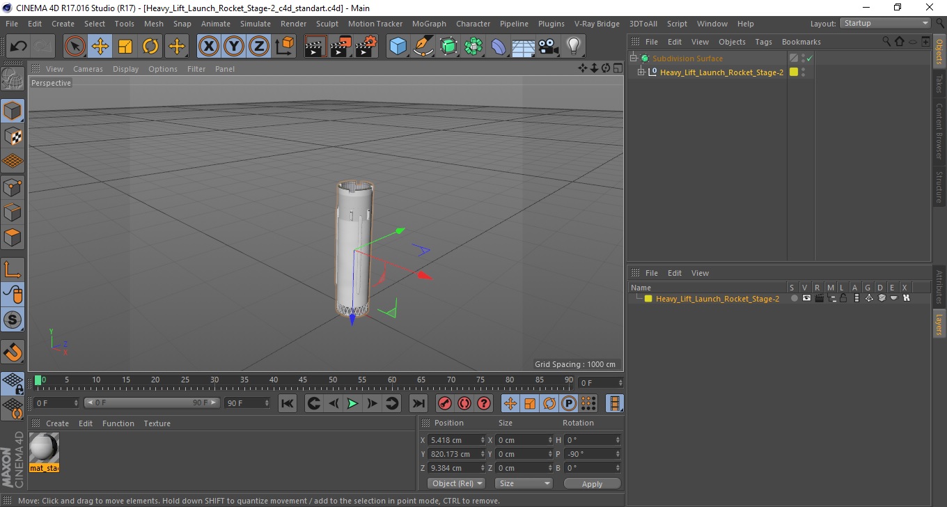 Heavy Lift Launch Rocket Stage-2 3D
