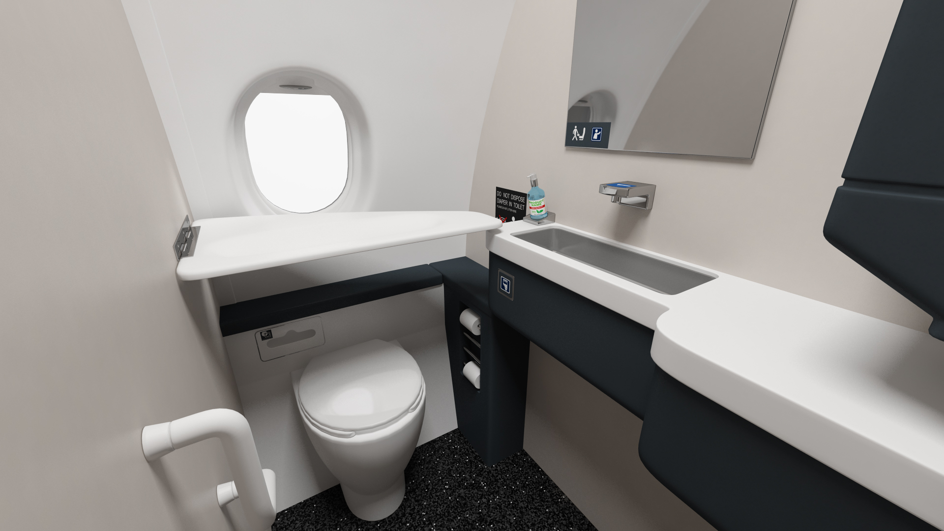 3D Airbus A220 100 Detailed Interior model