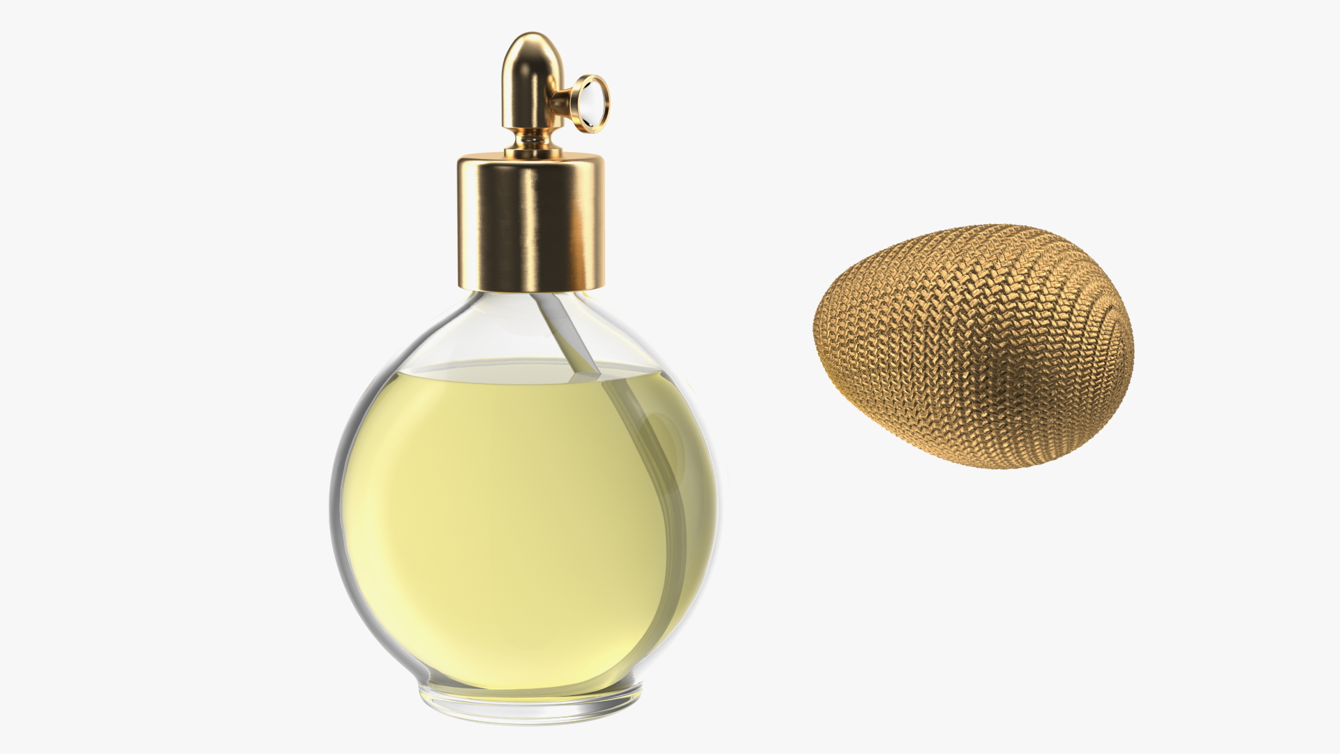 3D Ball Pump Perfume Bottle Golden