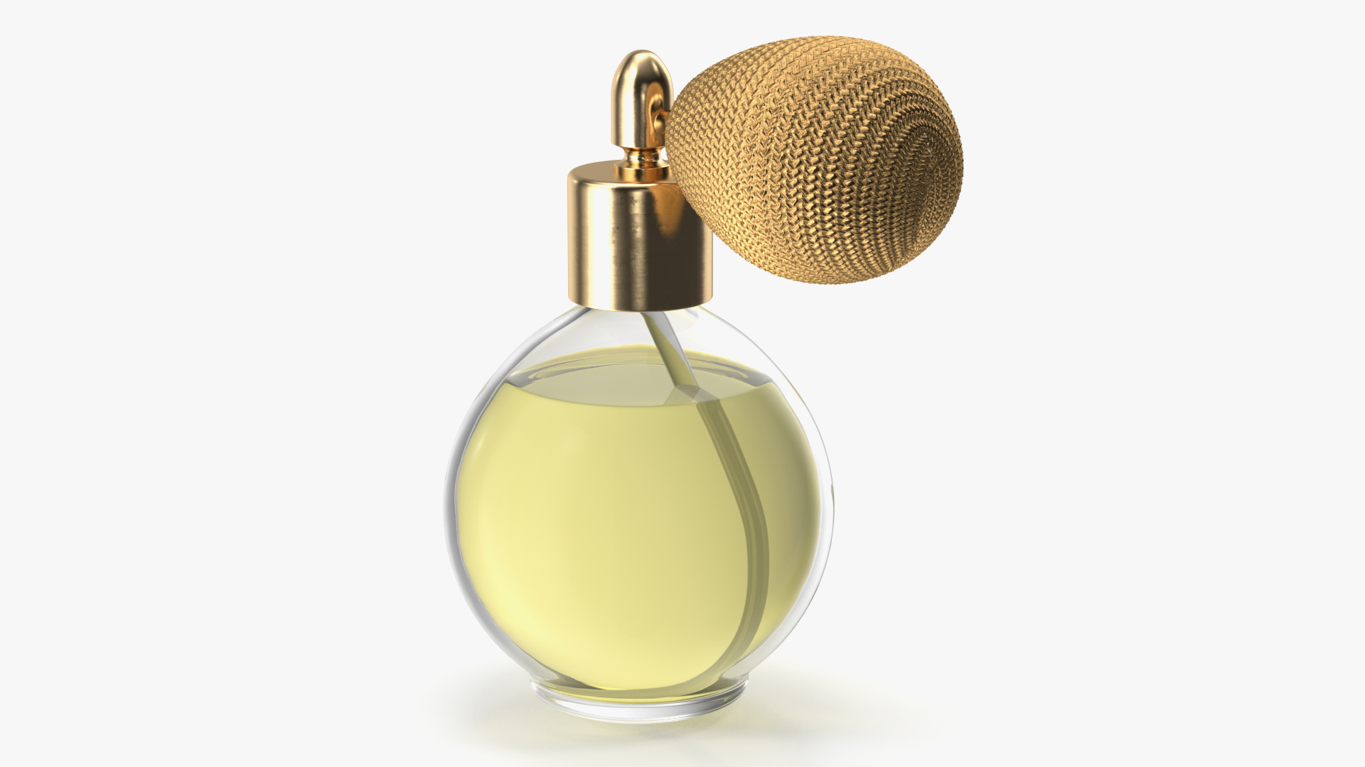 3D Ball Pump Perfume Bottle Golden