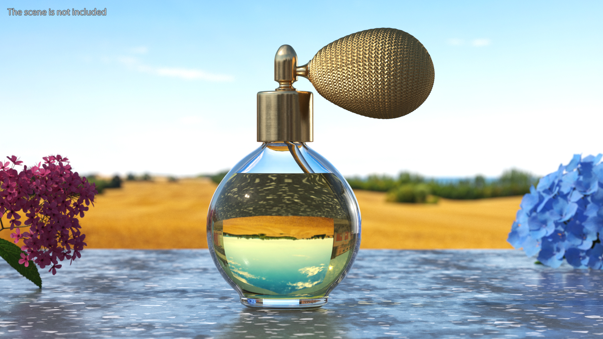3D Ball Pump Perfume Bottle Golden