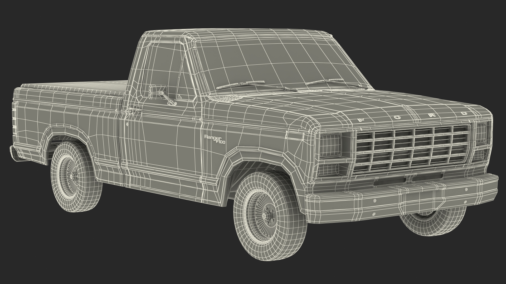 Ford F Series Ranger 1980 Pickup Truck Red 3D