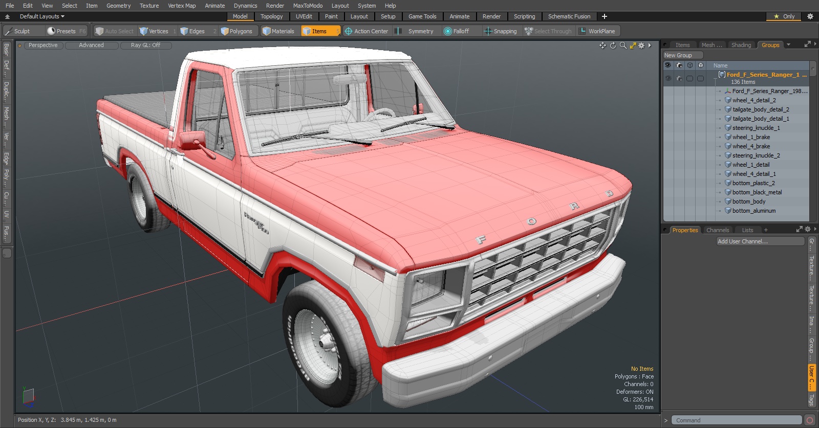 Ford F Series Ranger 1980 Pickup Truck Red 3D