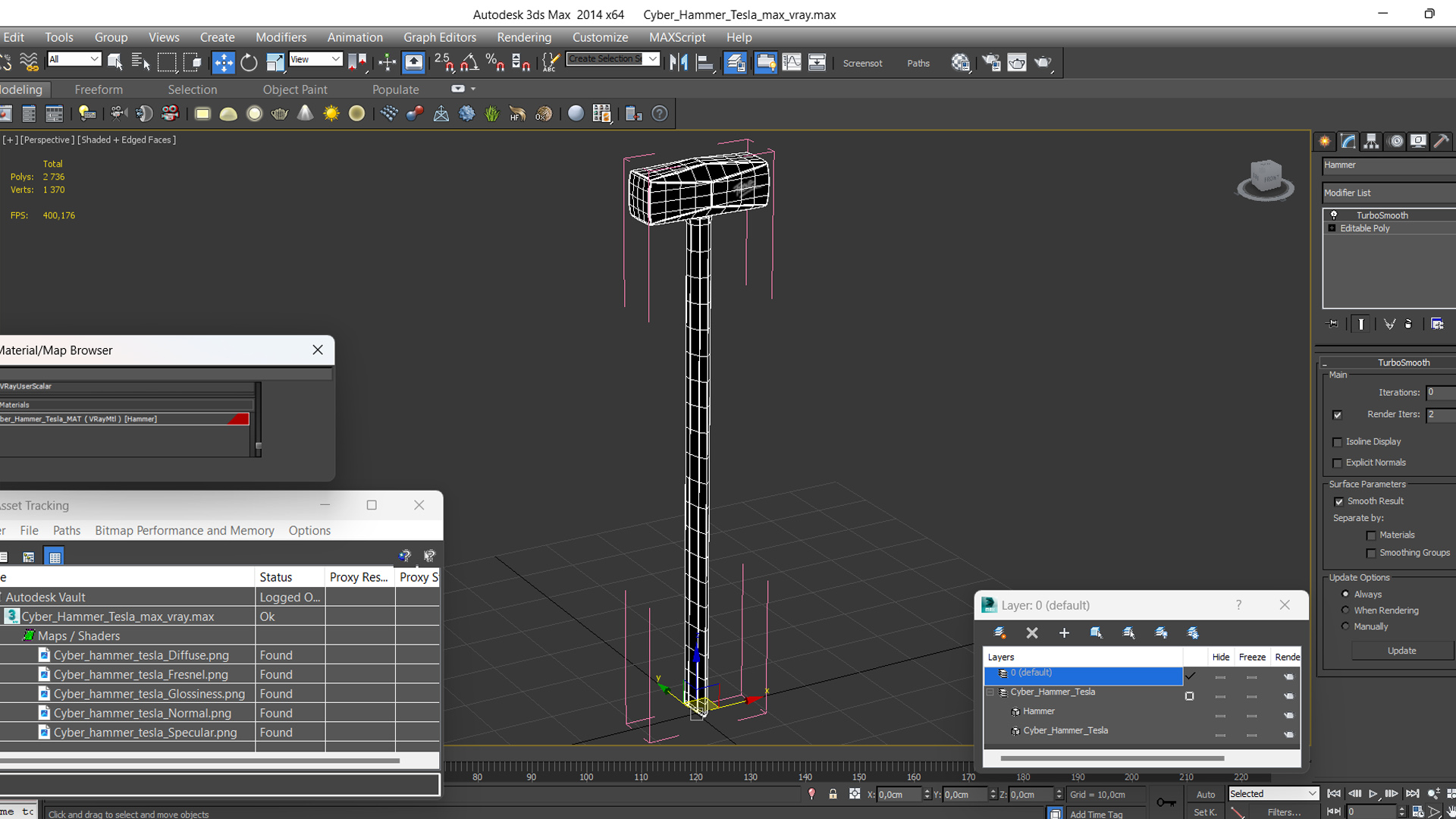 3D Cyber Hammer Tesla model