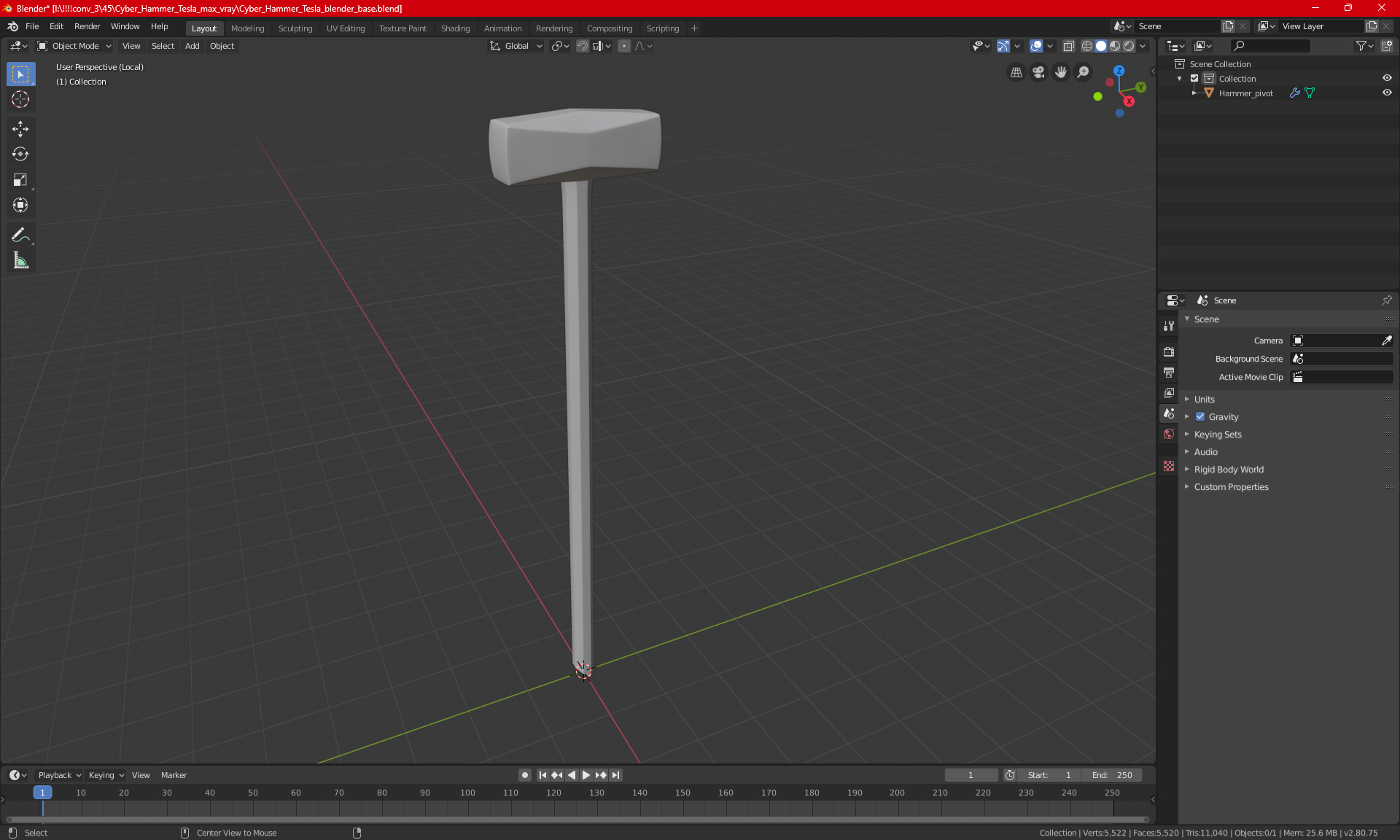 3D Cyber Hammer Tesla model