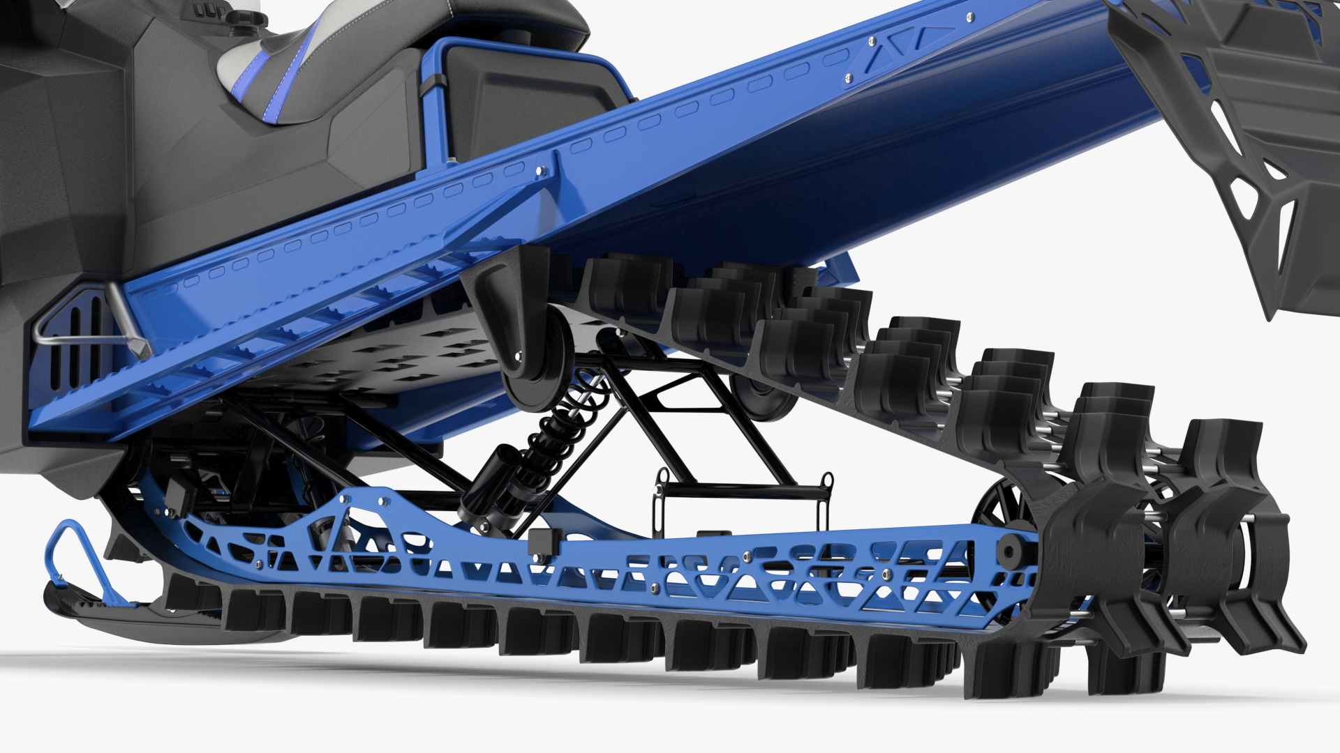 3D Electric Snowmobile Blue Rigged