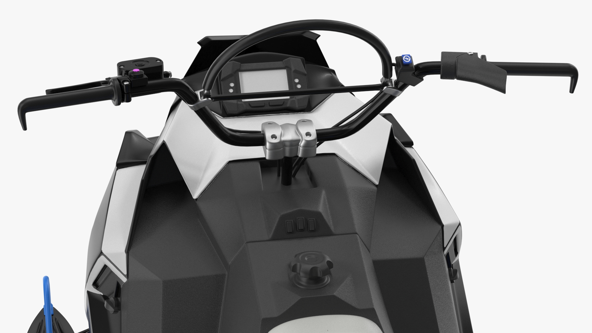 3D Electric Snowmobile Blue Rigged