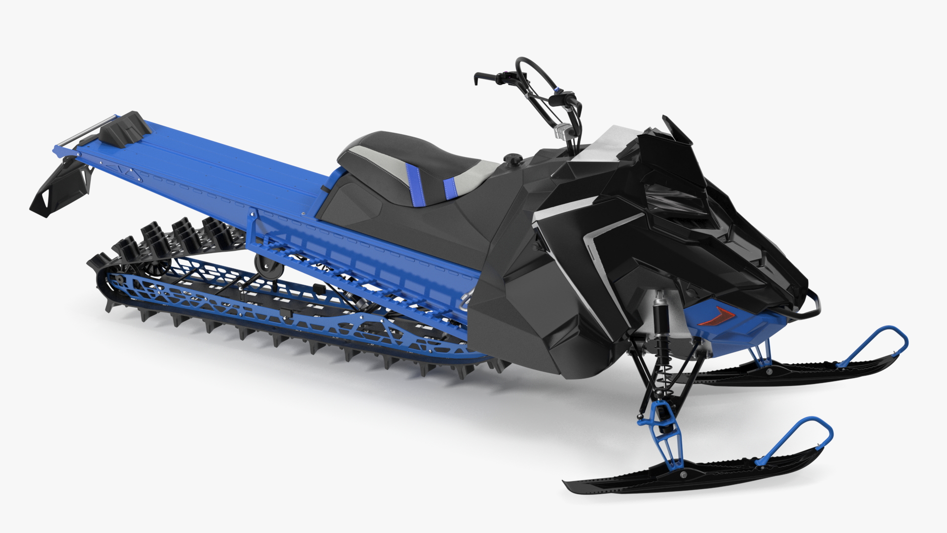 3D Electric Snowmobile Blue Rigged