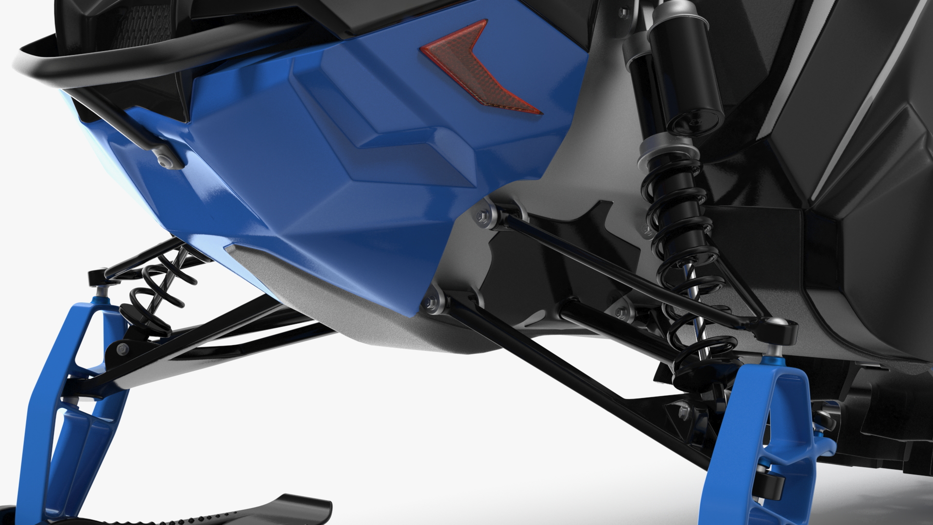 3D Electric Snowmobile Blue Rigged