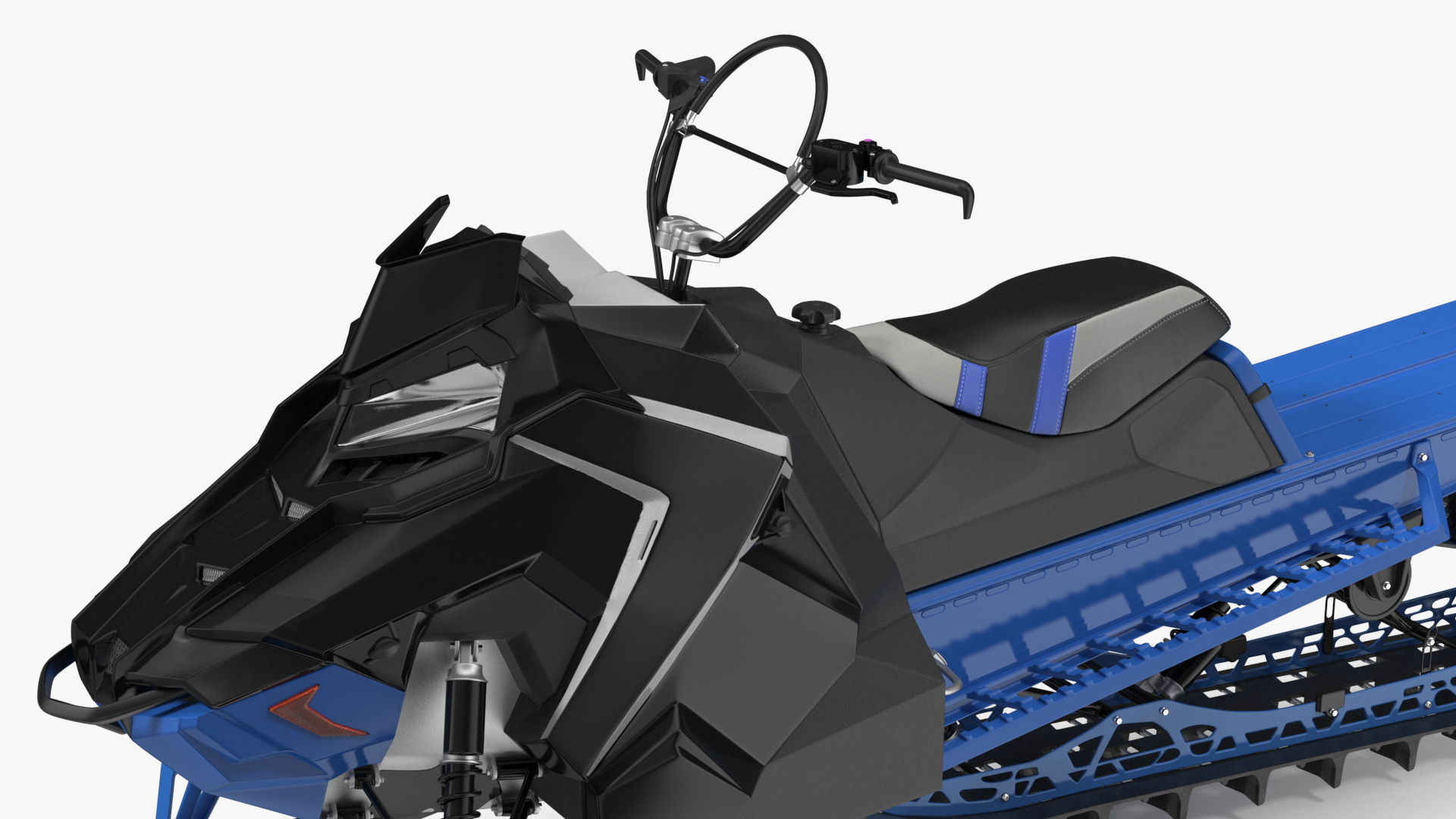 3D Electric Snowmobile Blue Rigged