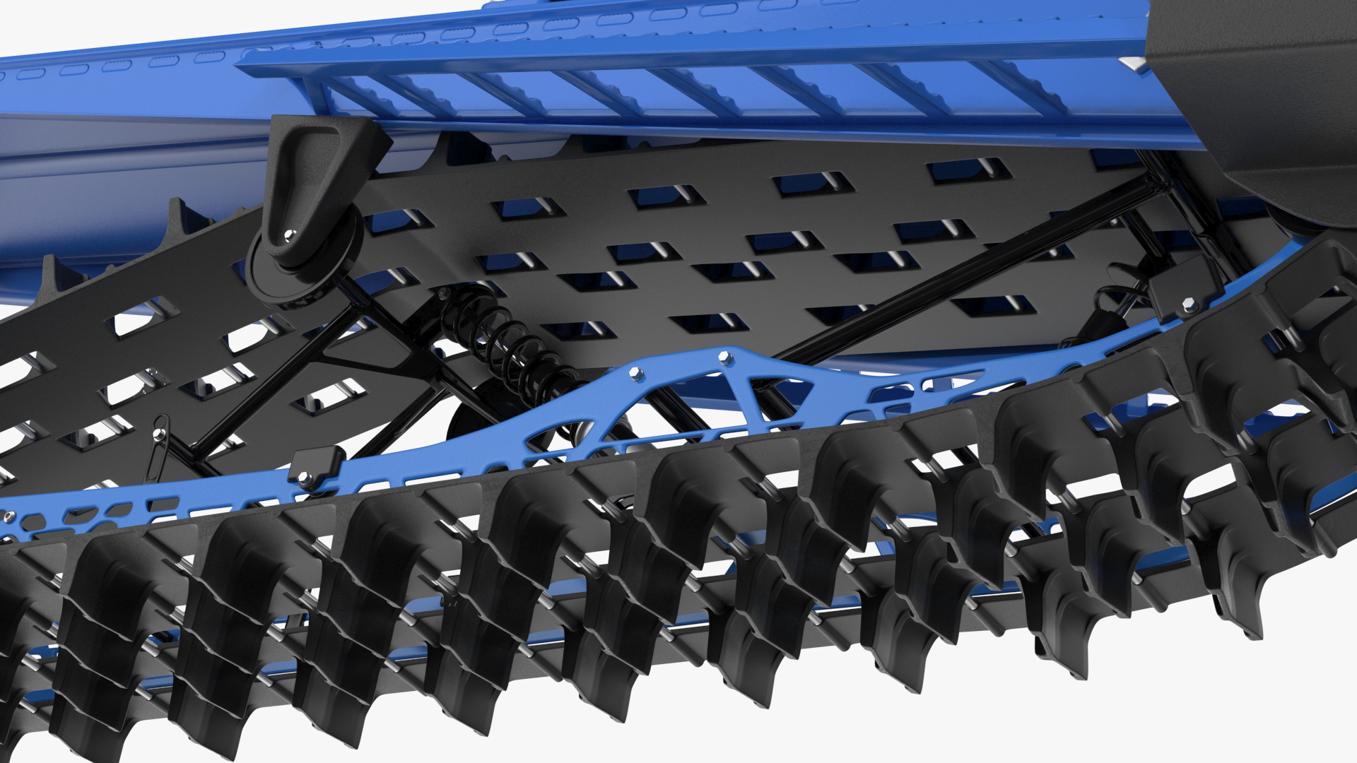 3D Electric Snowmobile Blue Rigged
