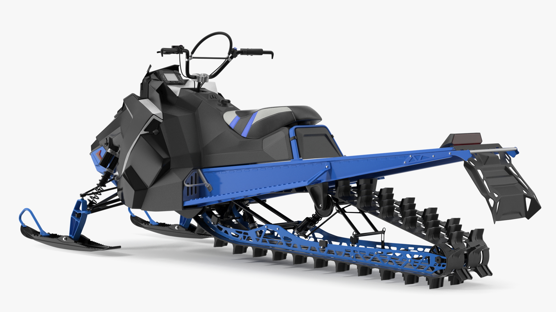 3D Electric Snowmobile Blue Rigged