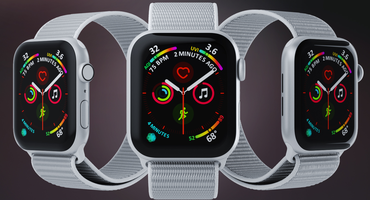 White Apple Watch with Seashell Sport Loop 3D