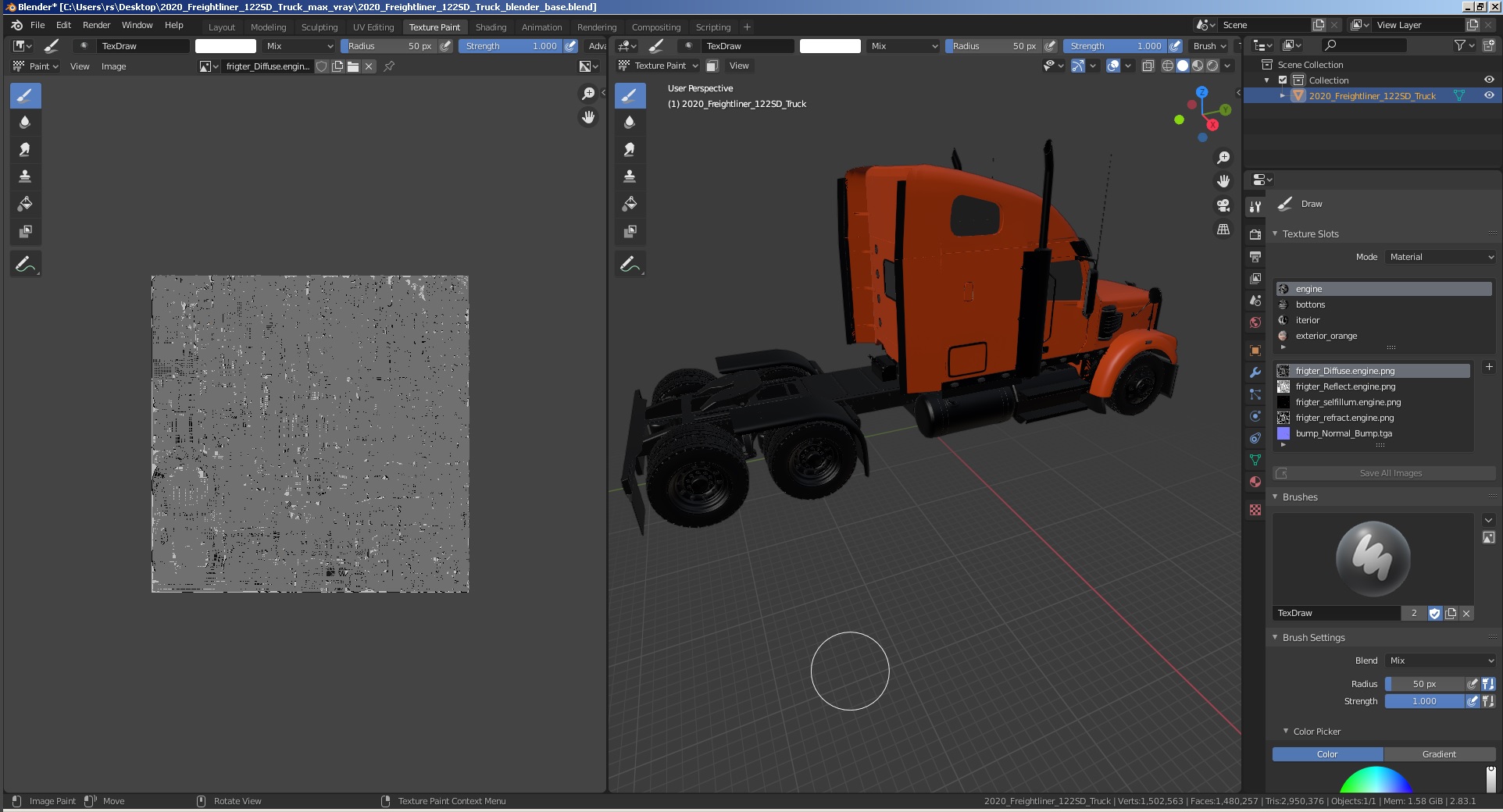 2020 Freightliner 122SD Truck 3D model