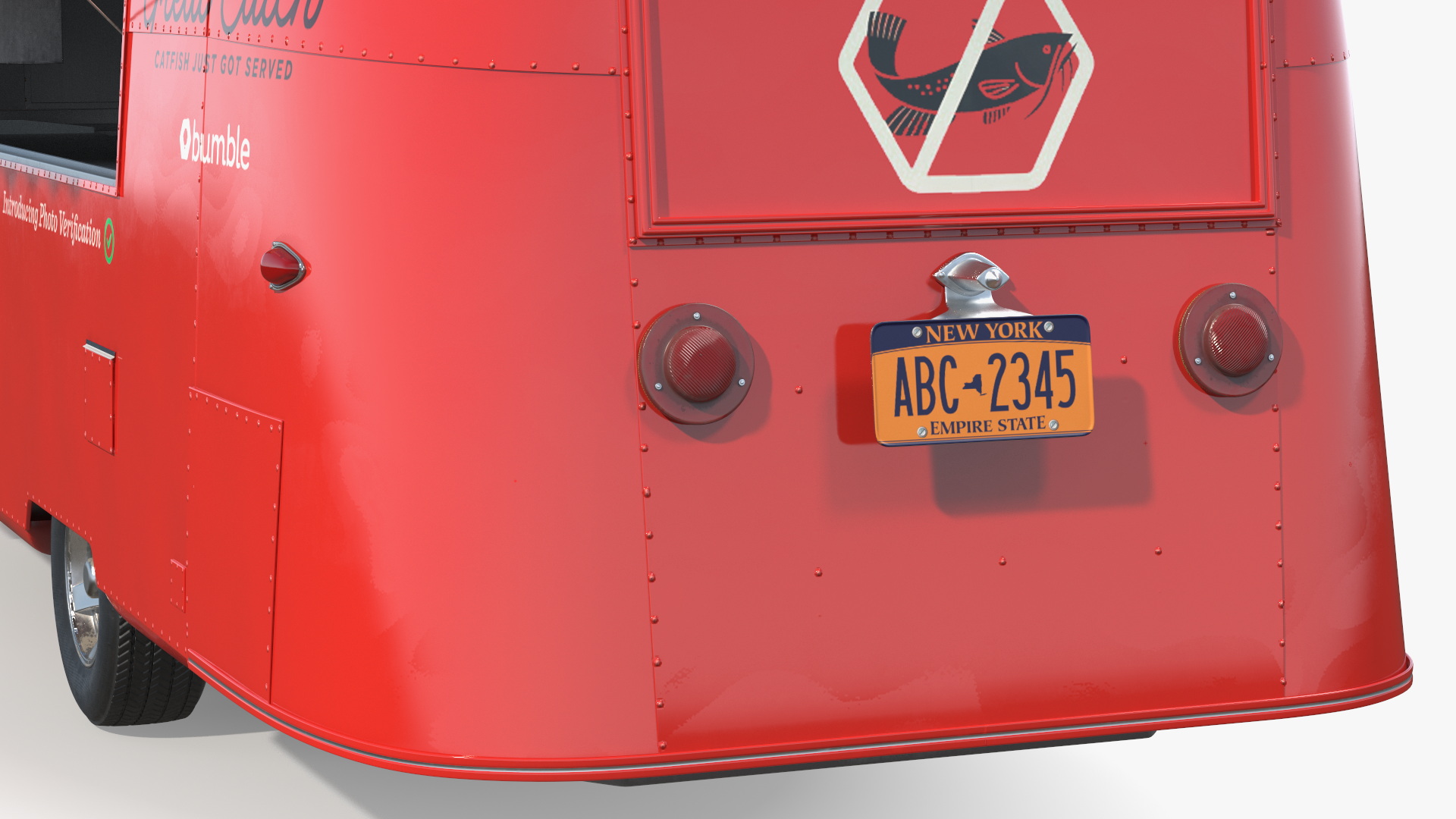 3D Small Mobile Food Cart Red Mockup model