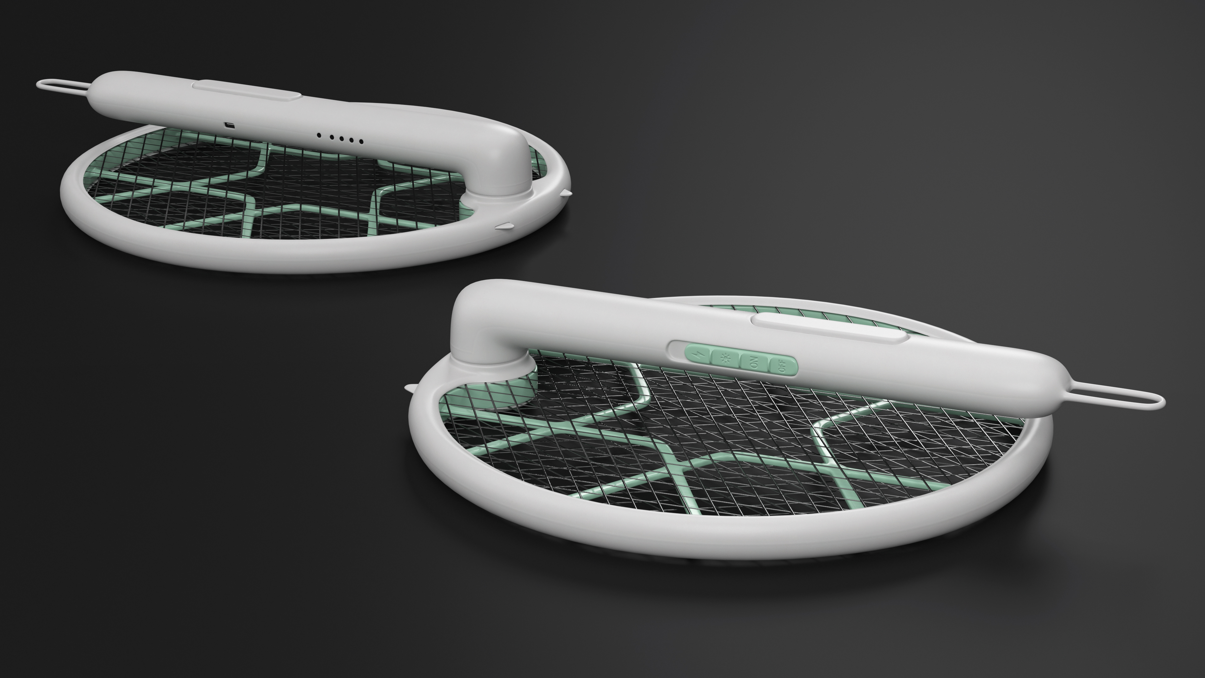 3D Folded Electric Bug Zapper Racket model