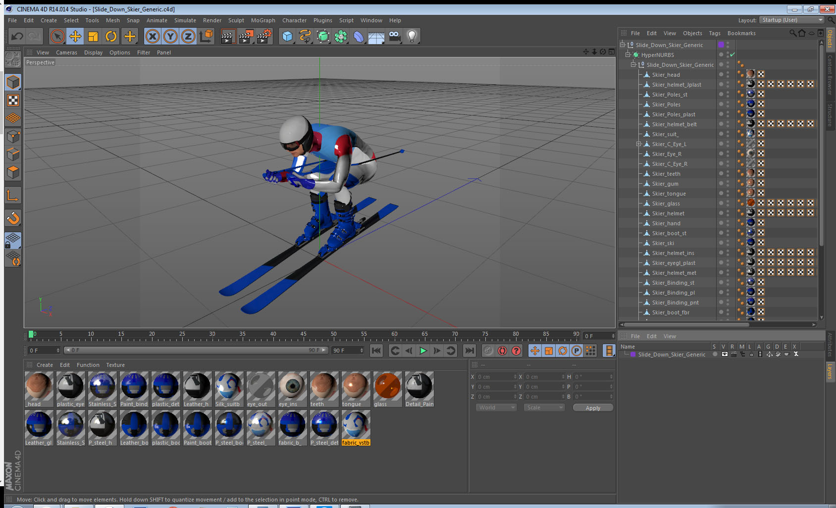 Slide Down Skier Generic 3D model