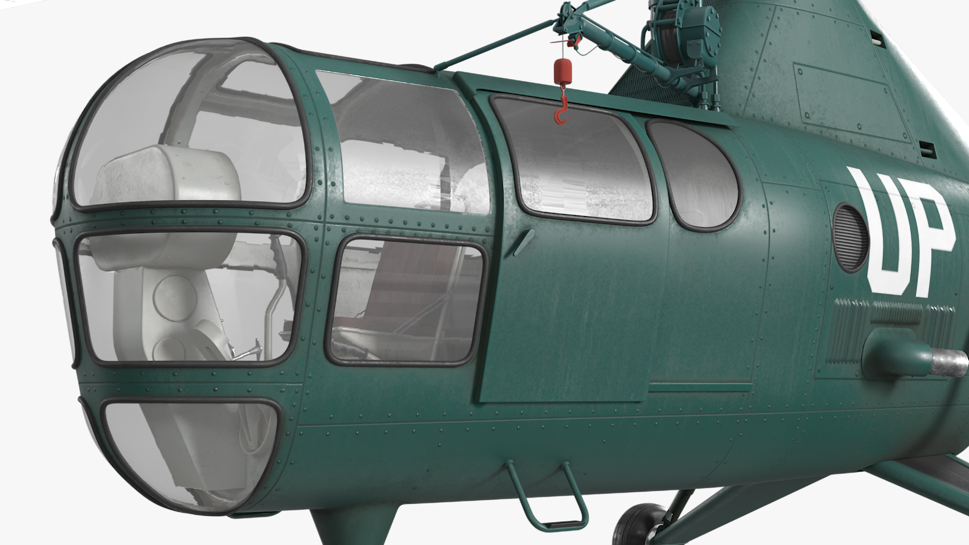 Navy Helicopter Sikorsky H-5 Green 3D model