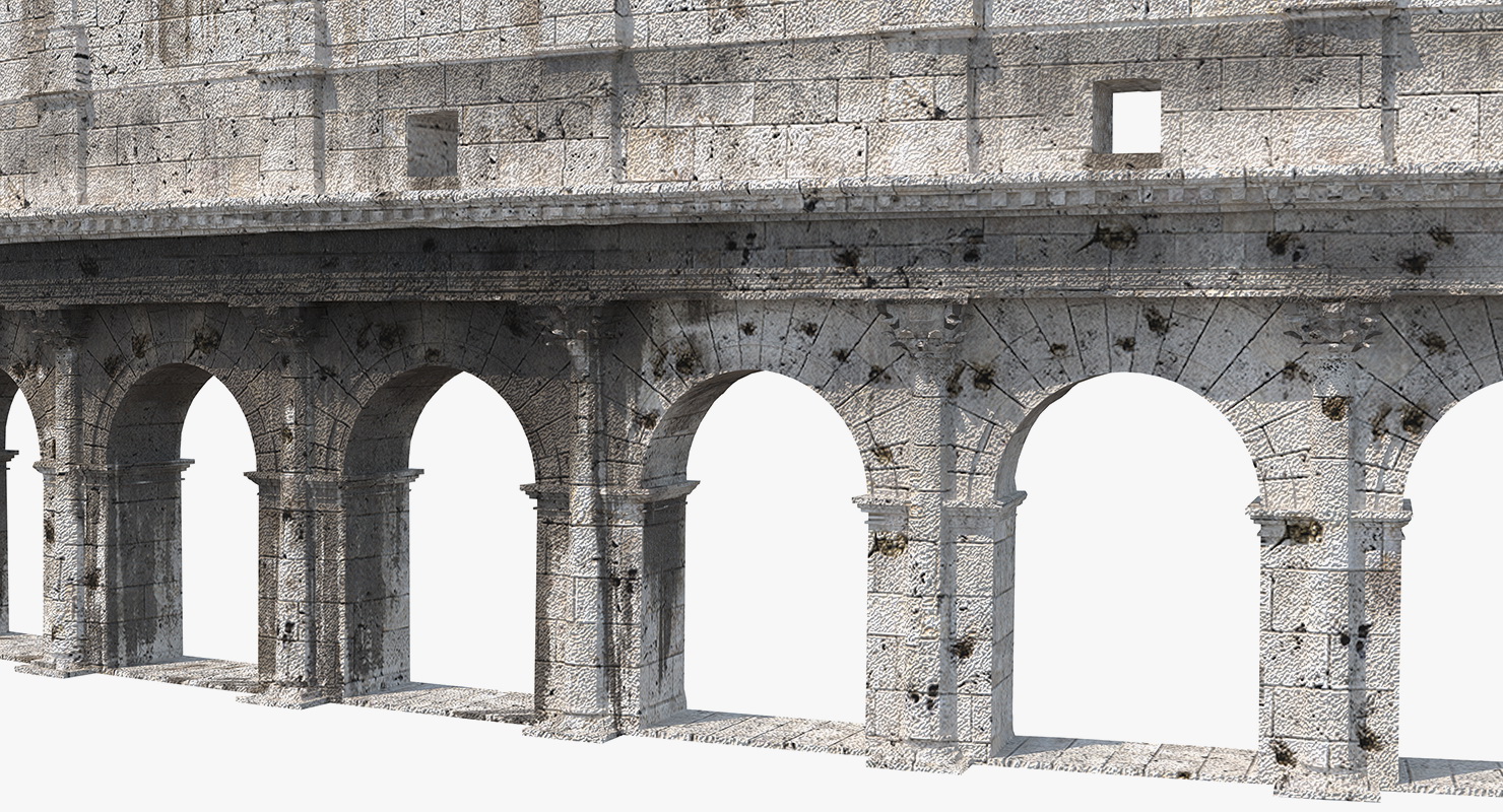 Ancient Wall with Arches 3D model