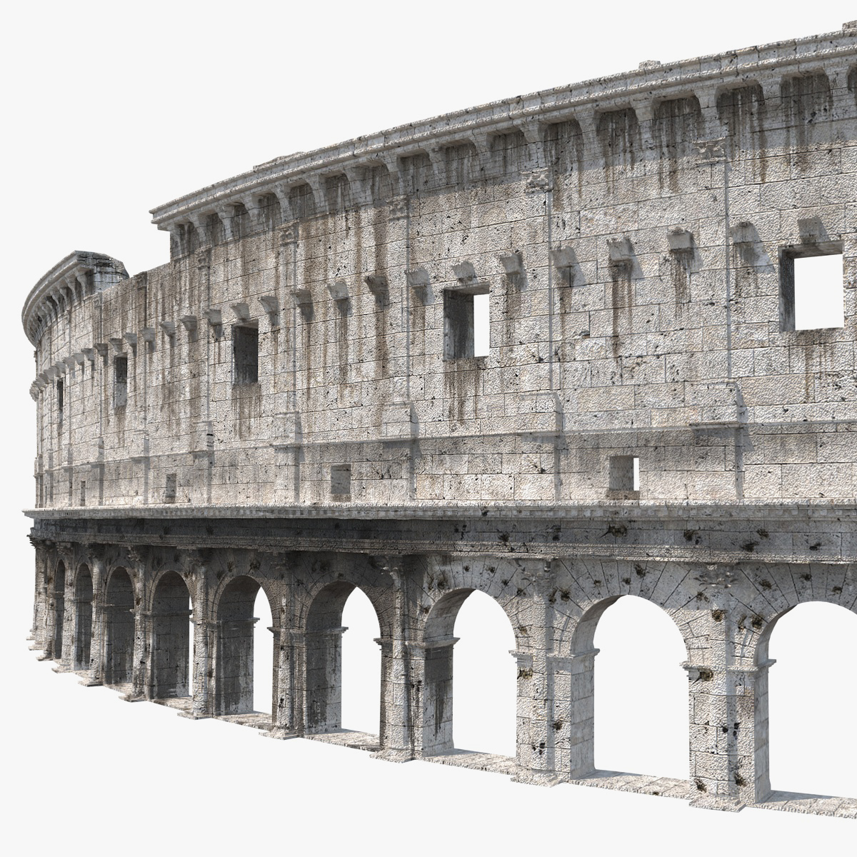 Ancient Wall with Arches 3D Model