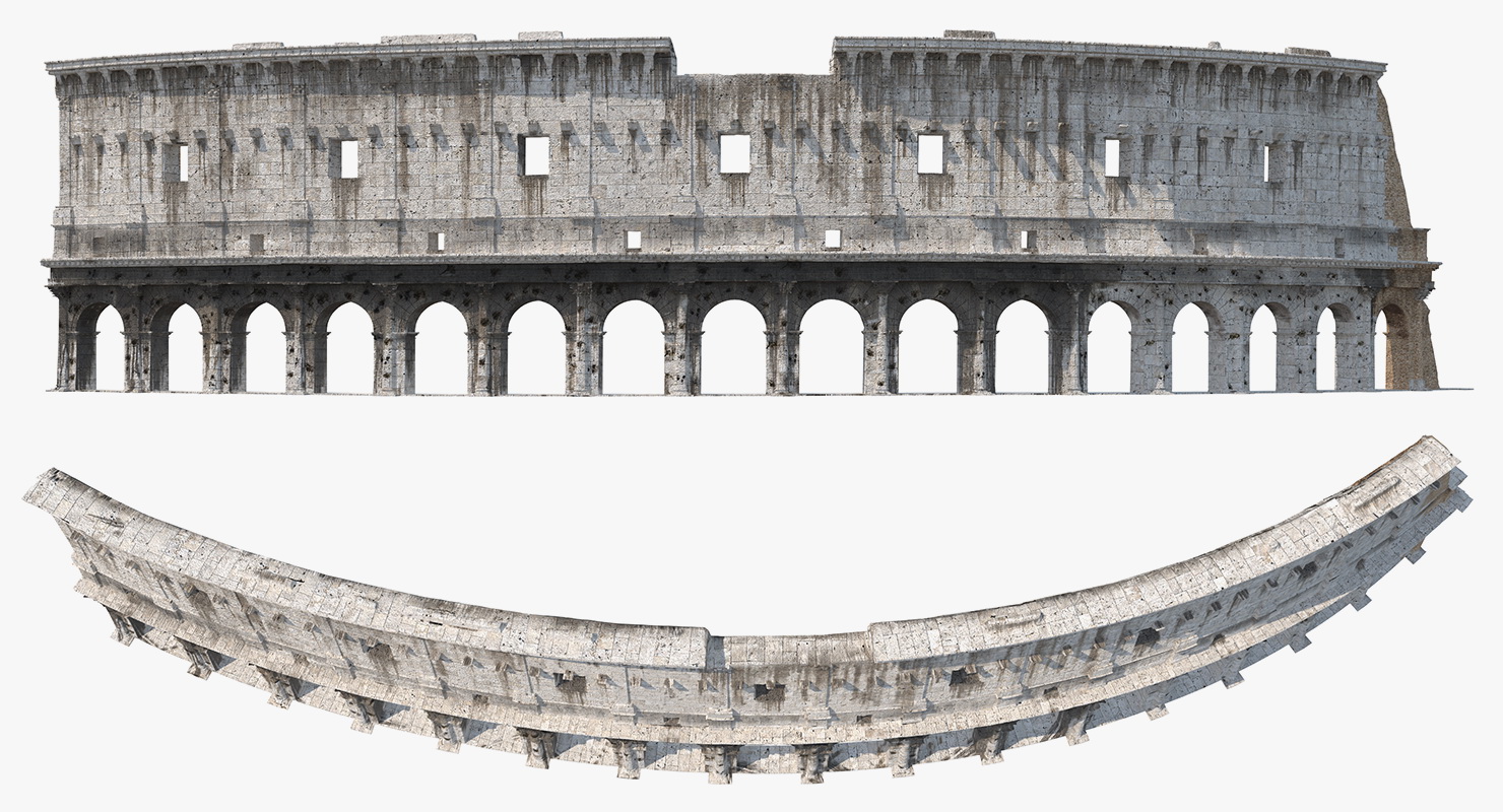Ancient Wall with Arches 3D model