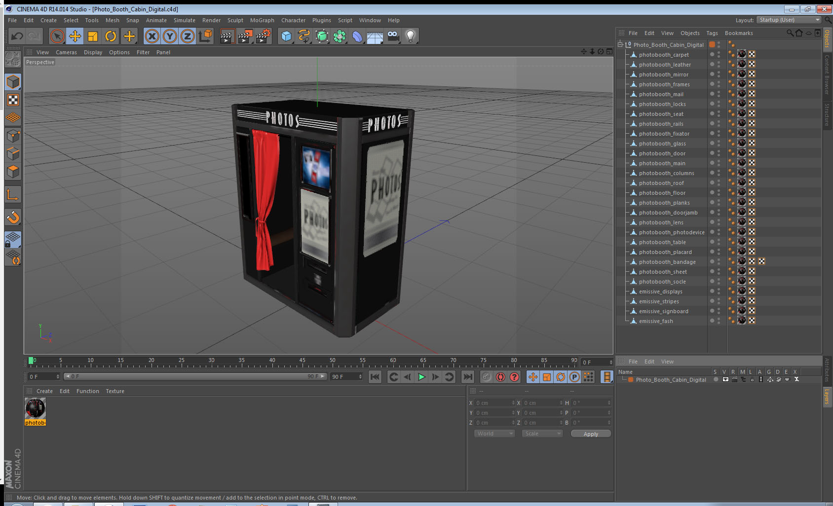 3D model Photo Booth Cabin Digital