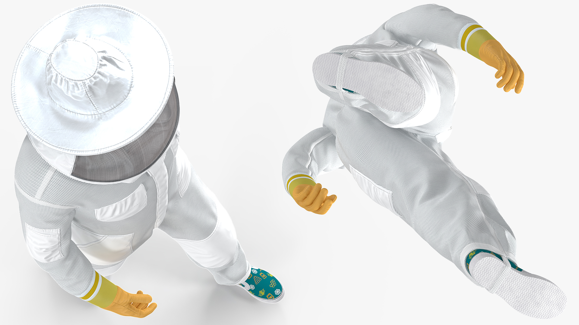 3D model Woman Beekeeper in Suit Rigged