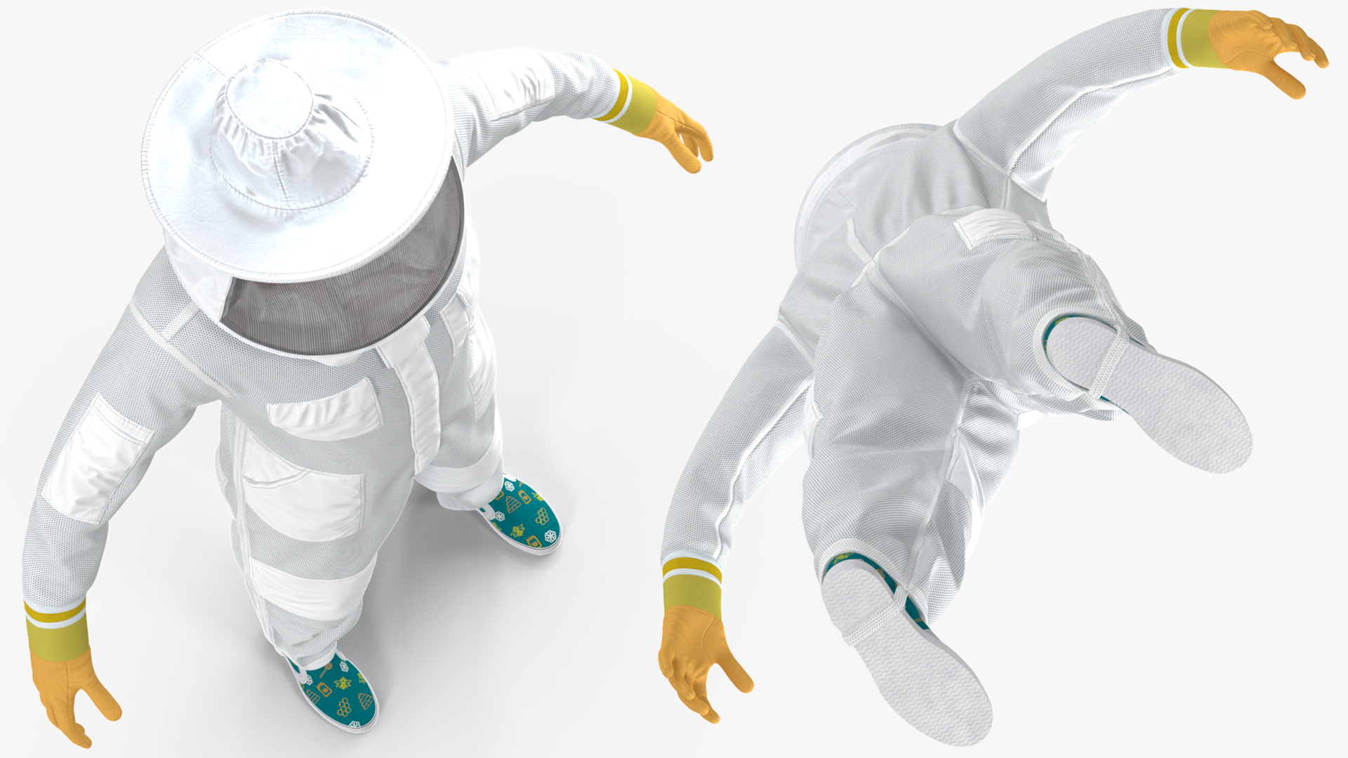 3D model Woman Beekeeper in Suit Rigged