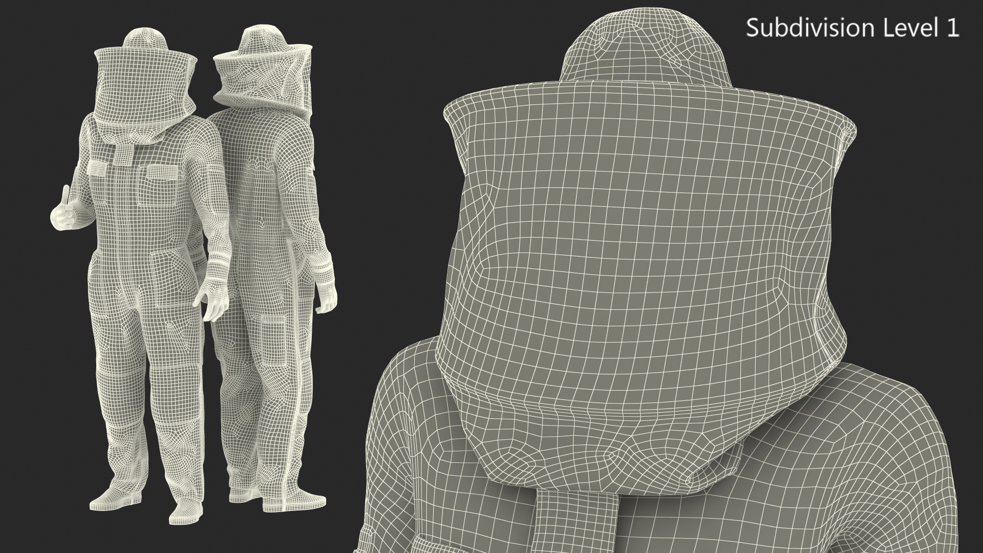 3D model Woman Beekeeper in Suit Rigged
