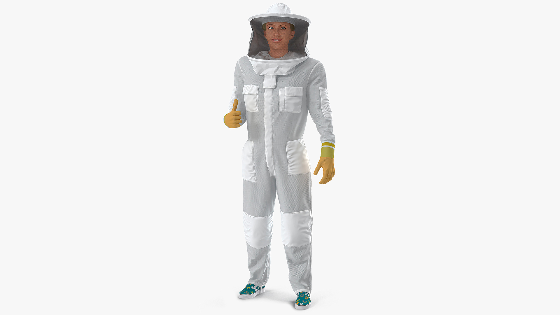 3D model Woman Beekeeper in Suit Rigged