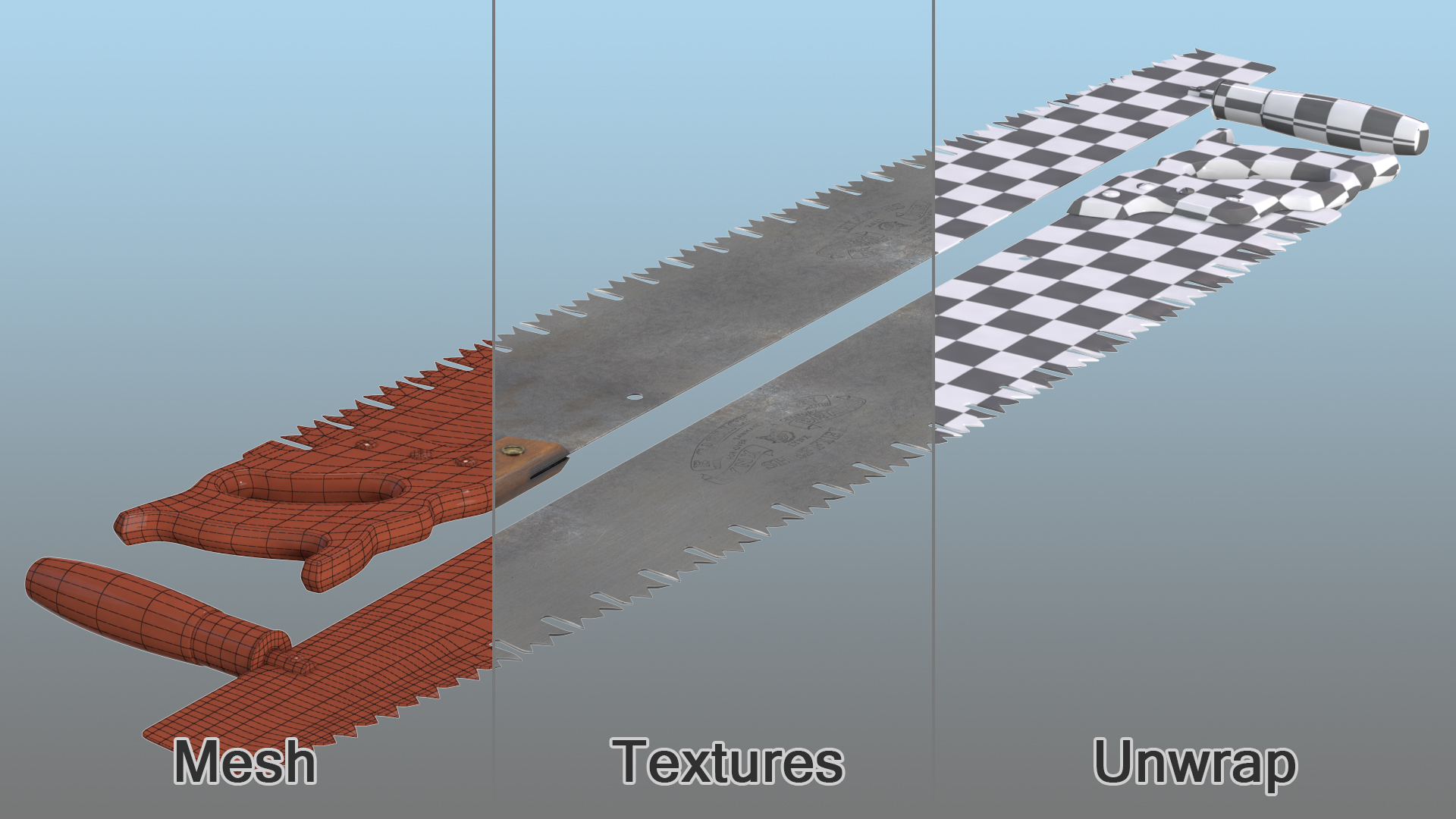 One Man Lynx Brand 3ft Crosscut Saw Old 3D model