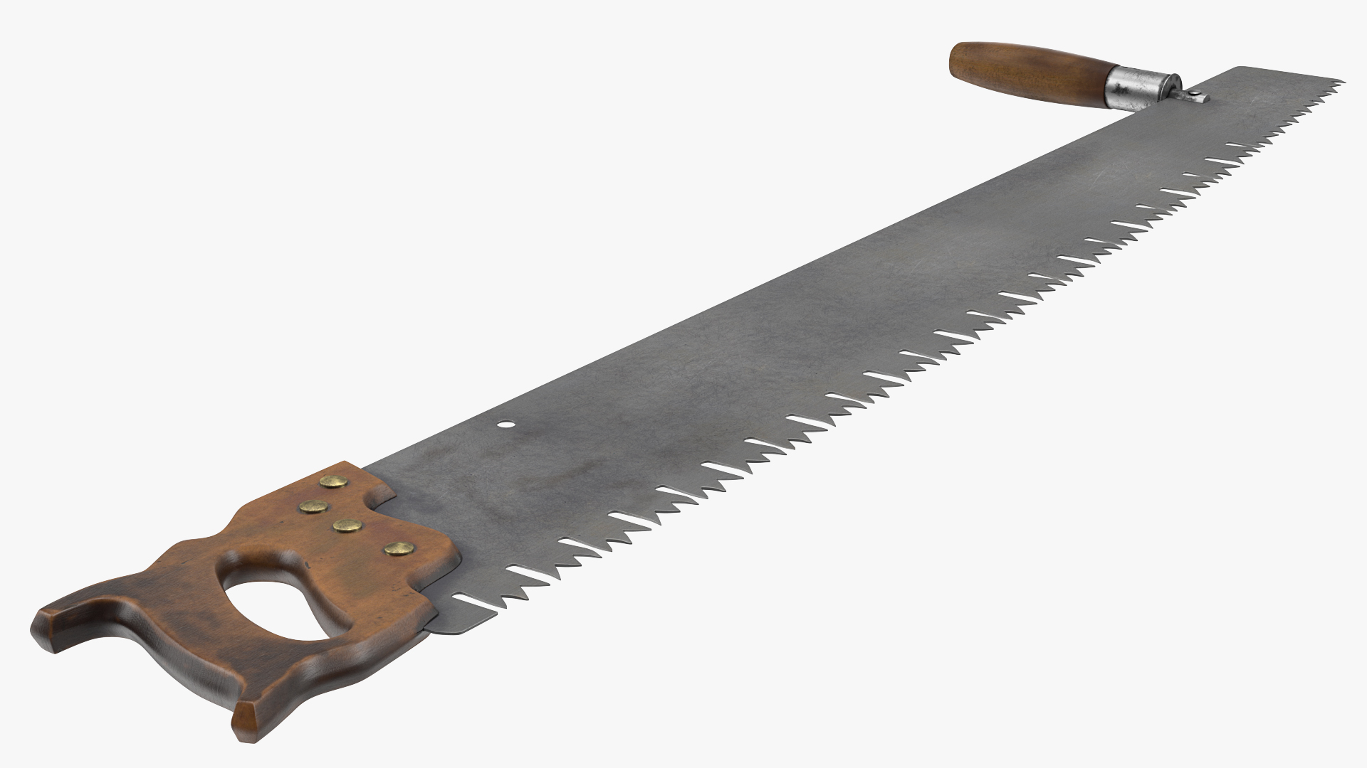 One Man Lynx Brand 3ft Crosscut Saw Old 3D model