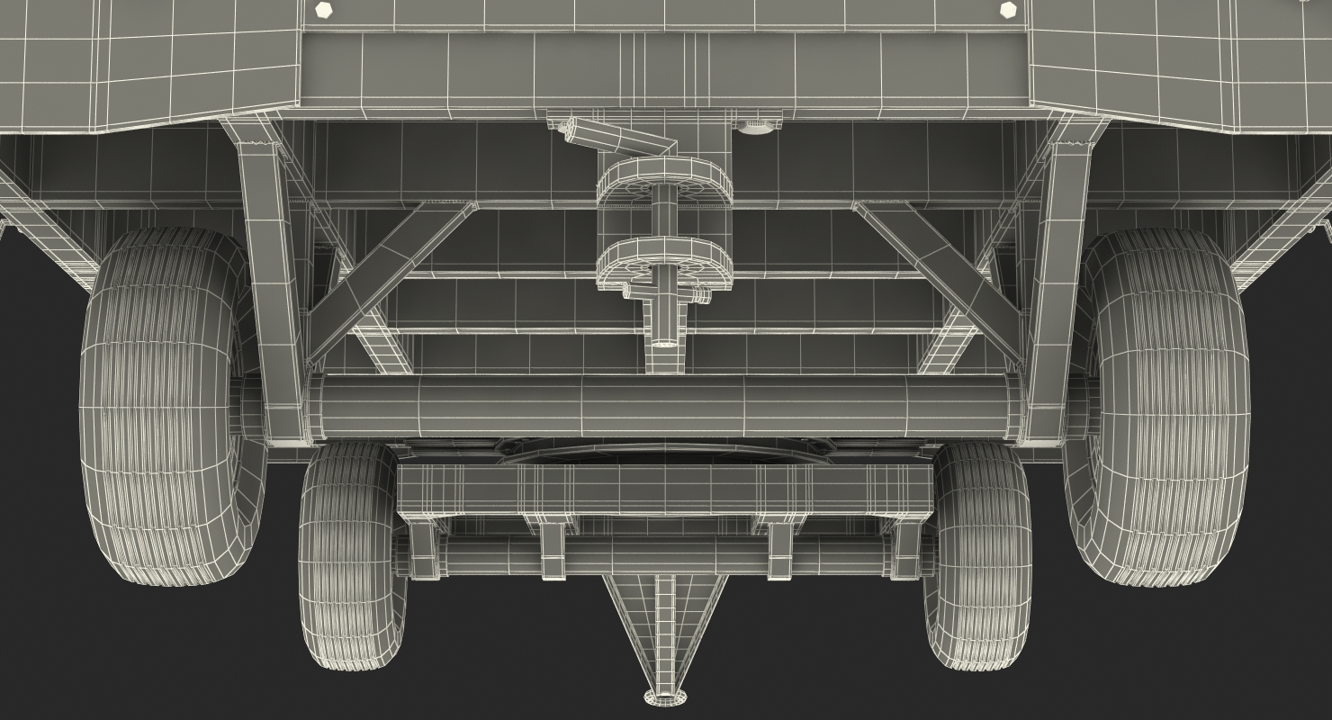 3D Covered Airport Luggage Trailer