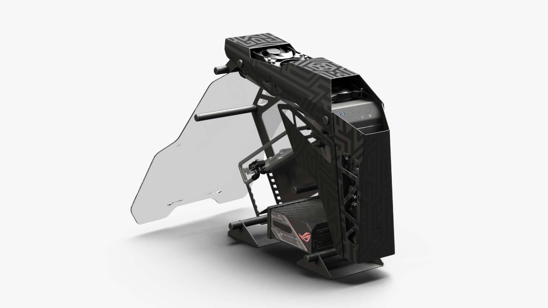 3D model Gaming PC Case Empty Open
