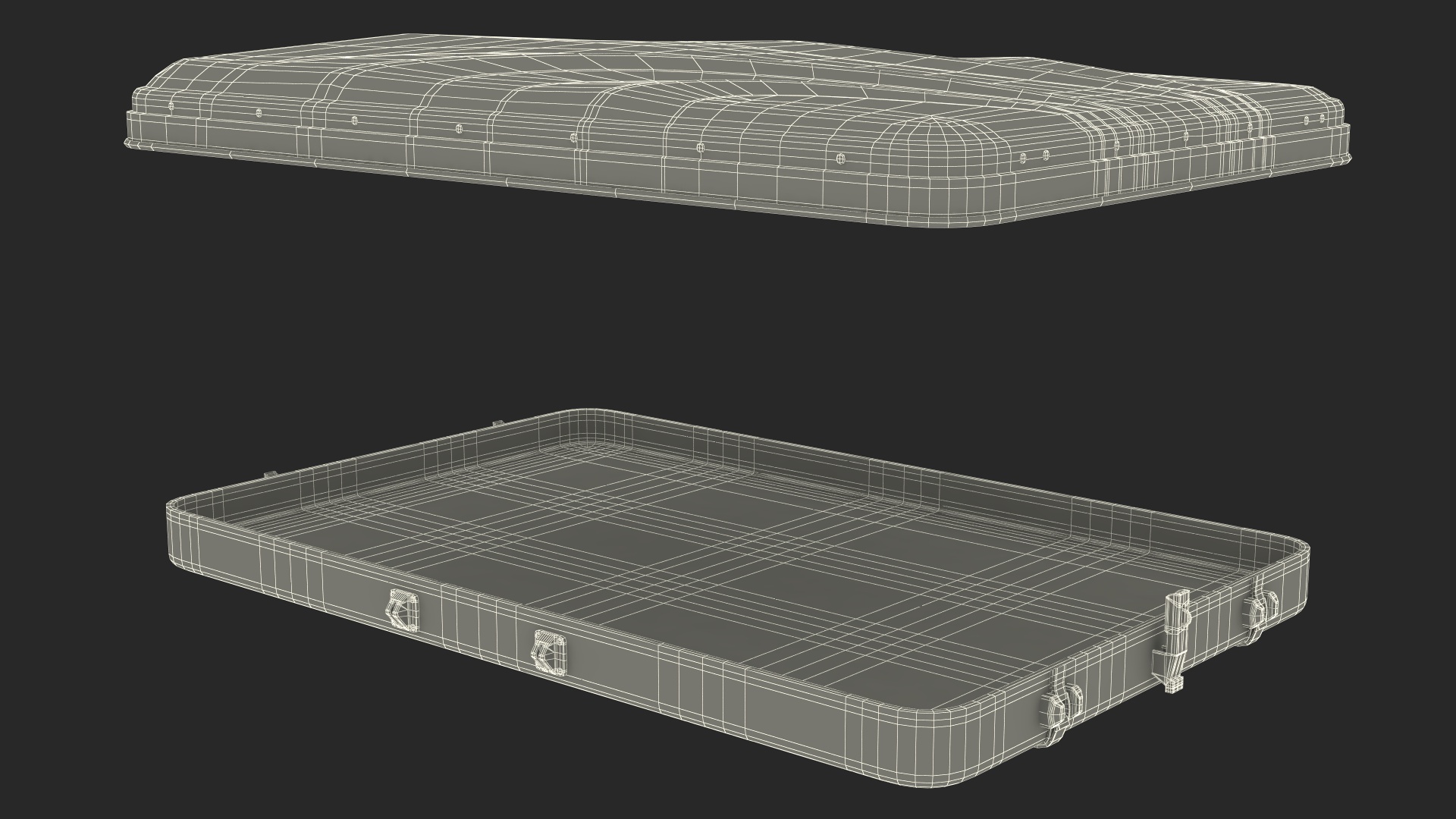 Car Roof Top Tent Grey Folded 3D model