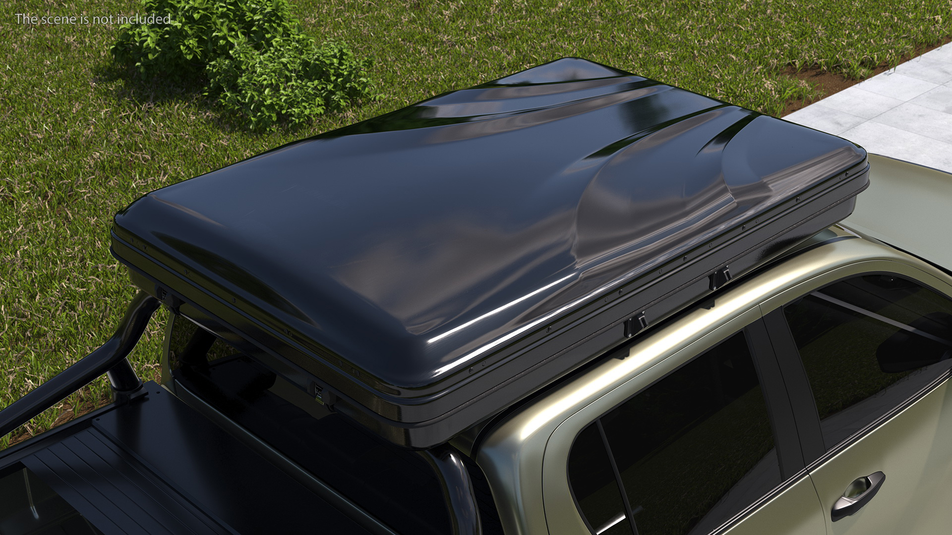 Car Roof Top Tent Grey Folded 3D model